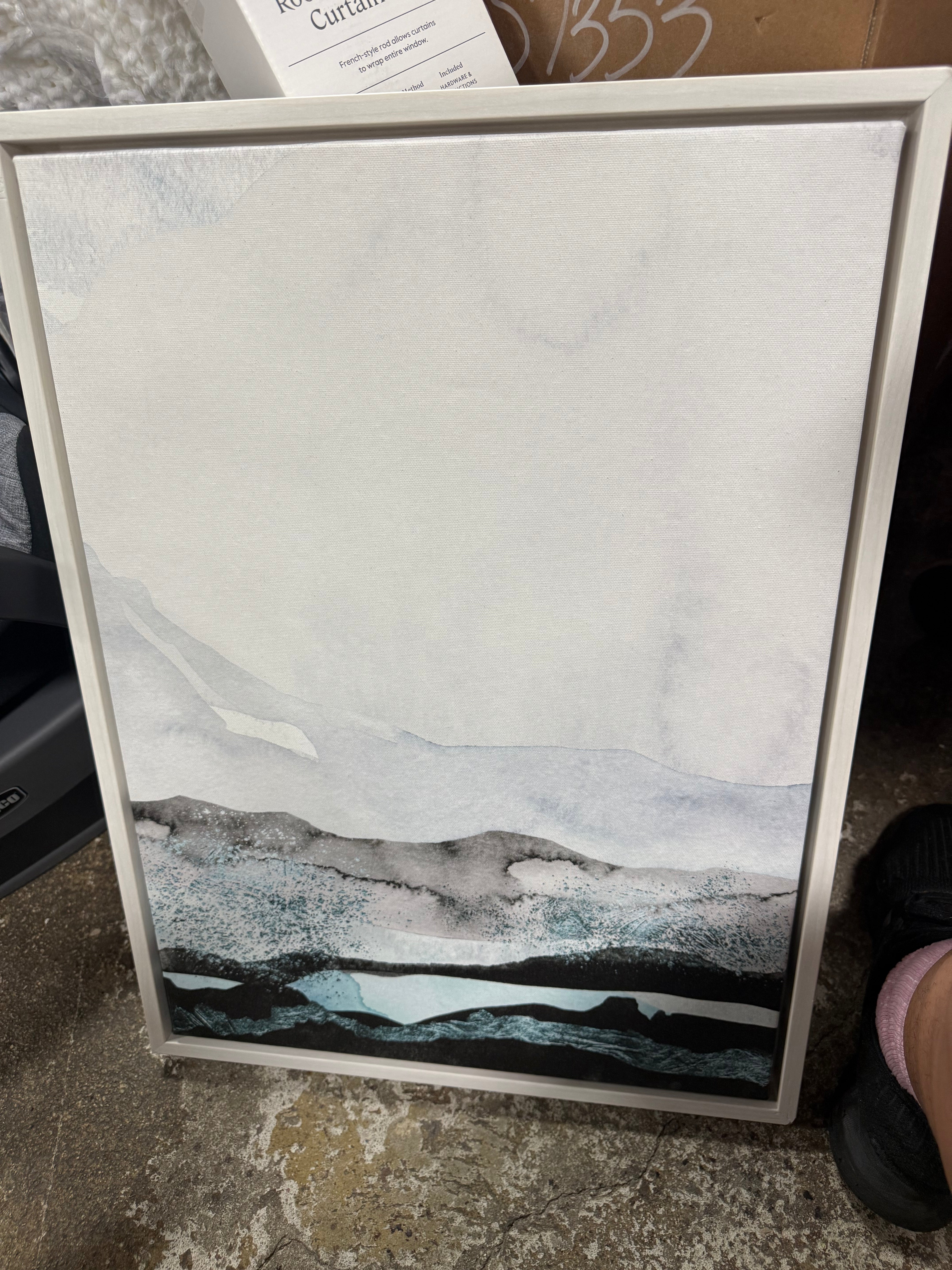 1-Piece Sylvie Layers by Maja Mitrovic of Makes My Day Happy Framed Canvas Gray