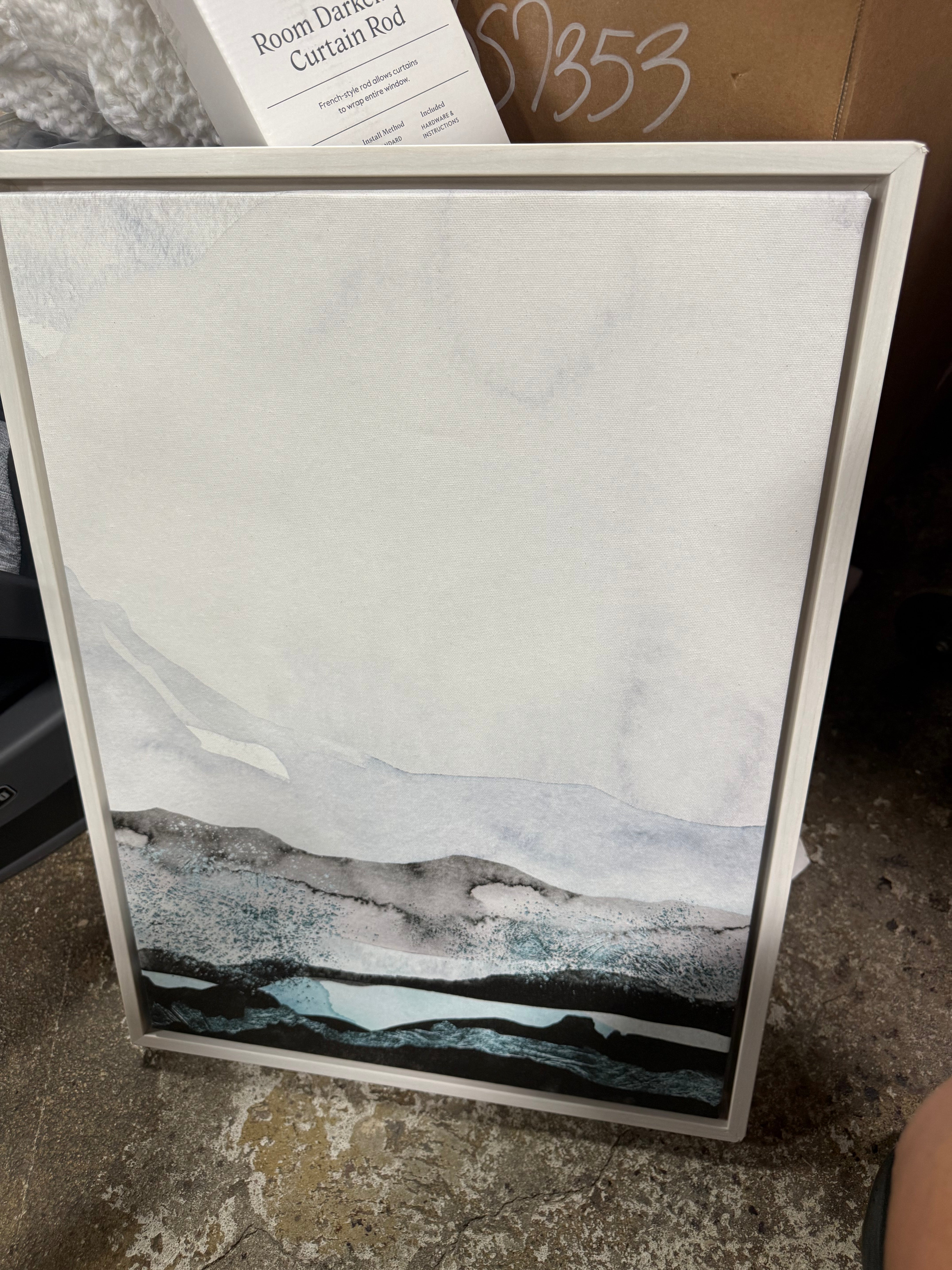 1-Piece Sylvie Layers by Maja Mitrovic of Makes My Day Happy Framed Canvas Gray