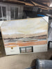 (Set of 2)  Faded Landscape Framed Wall Canvases Natural : Polystyrene Frame, Blockprint Art