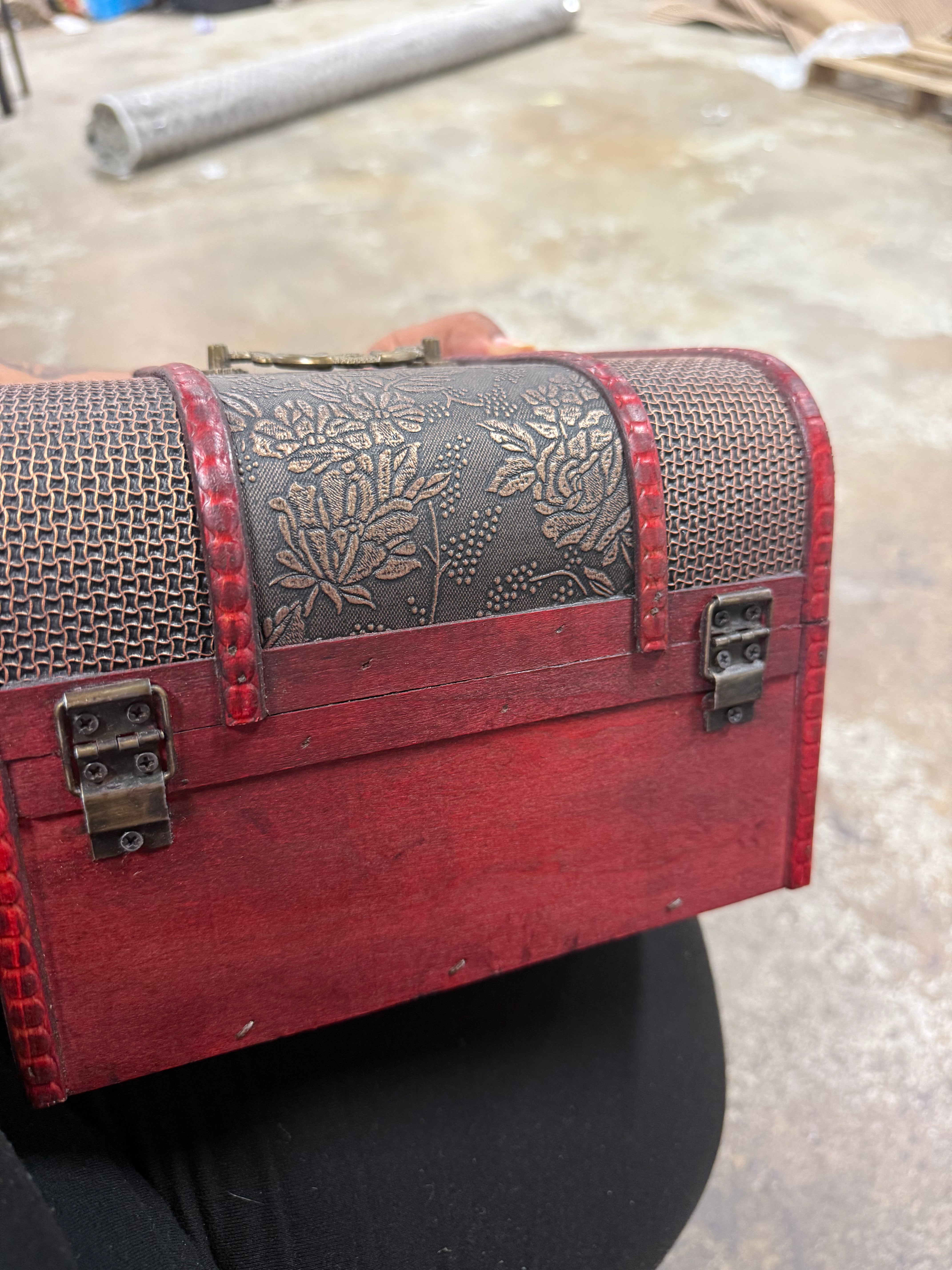 Set of 5 Diamond Embossed MDF and Faux Leather Exquisite Exquisit Jewelry Chest Box