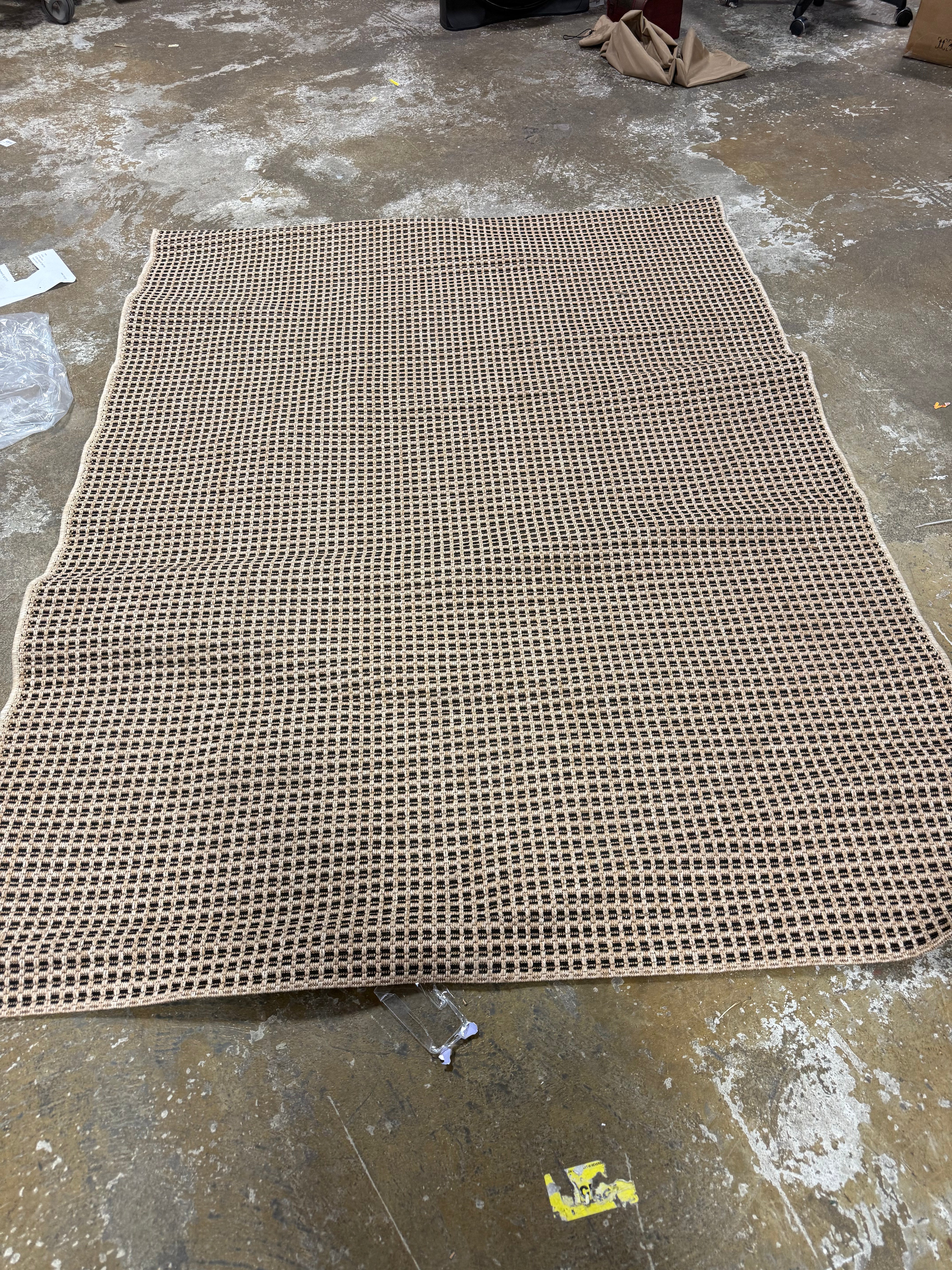 Boho Kitchen Mats for Floor, Cotton Runners, Neutral Woven Non Shedding Carpet 5'x7', Khaki