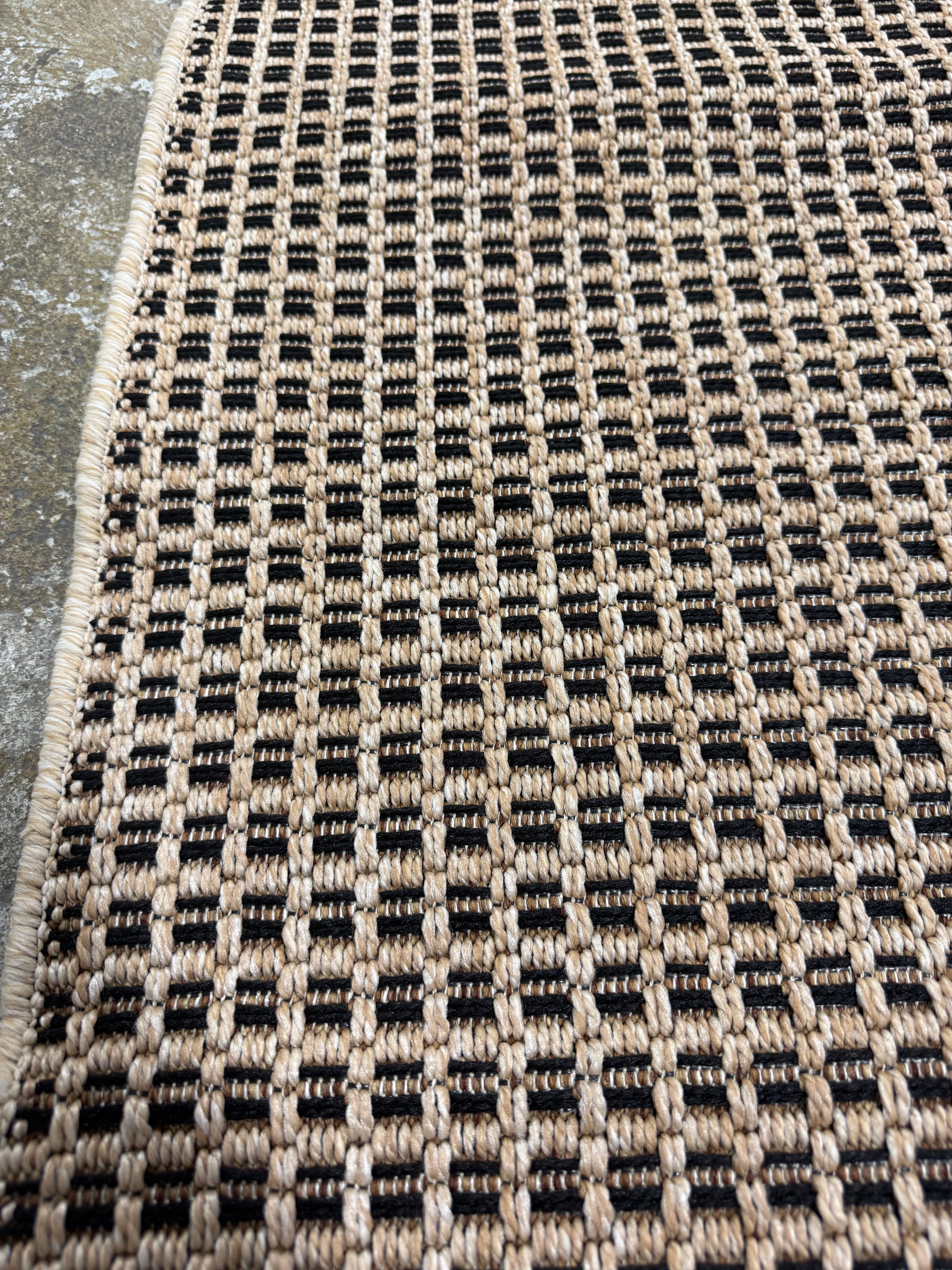 Boho Kitchen Mats for Floor, Cotton Runners, Neutral Woven Non Shedding Carpet 5'x7', Khaki