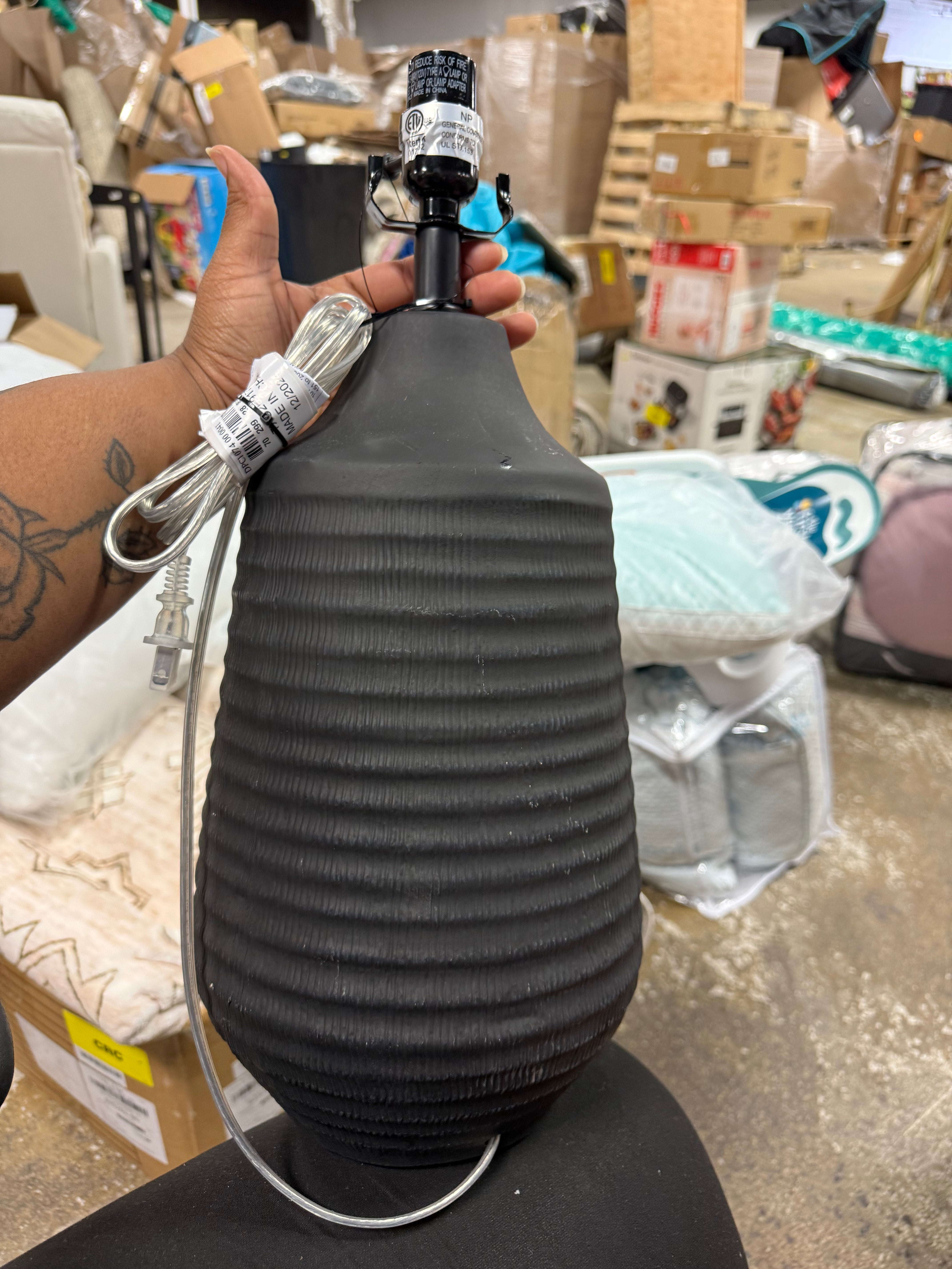Modern Black Ceramic Table Lamp Base