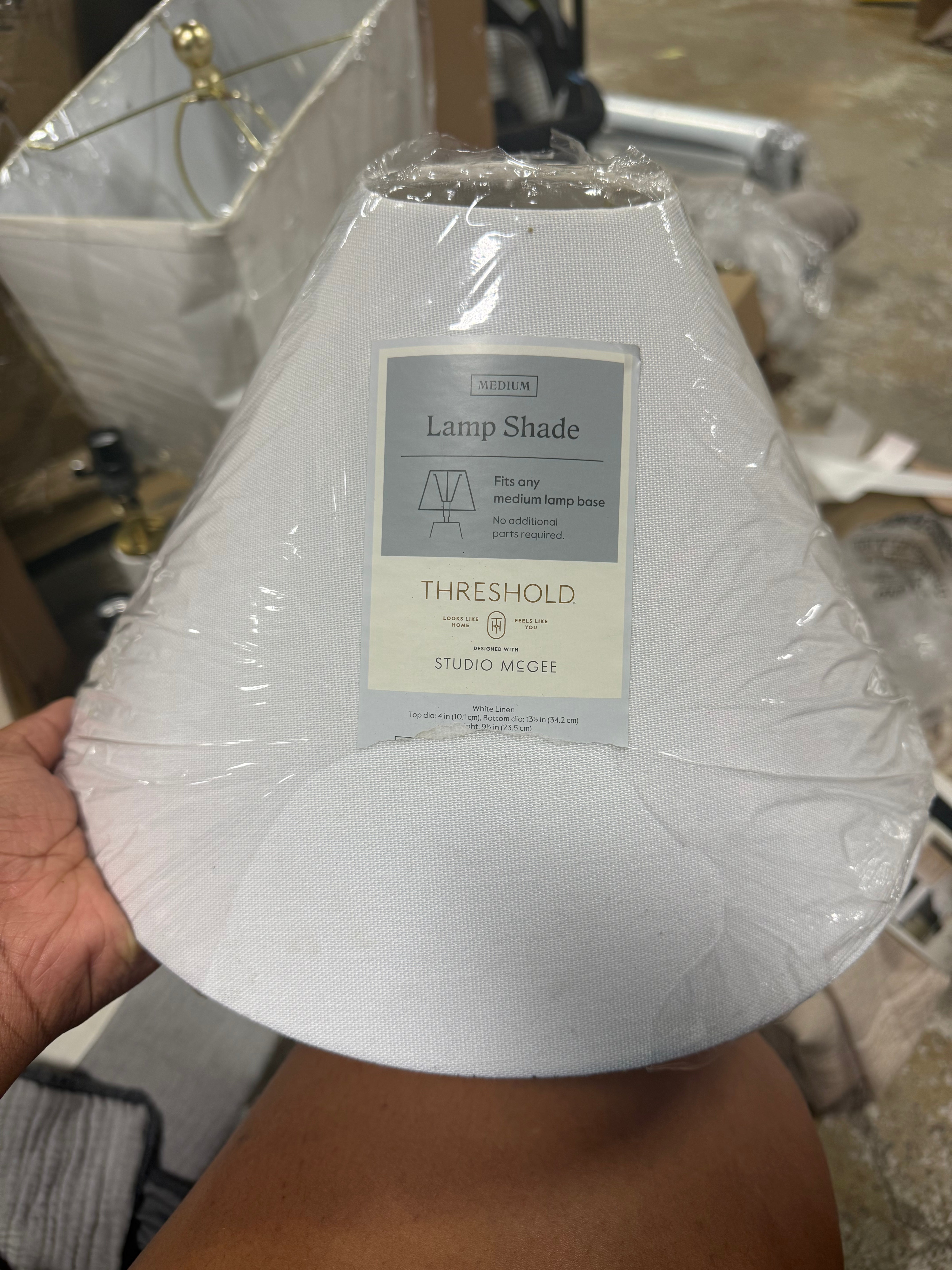 Large Bottom Empire Lamp Shade Linen Chimney Top x High Spider Replacement Harp and Finial Fitting