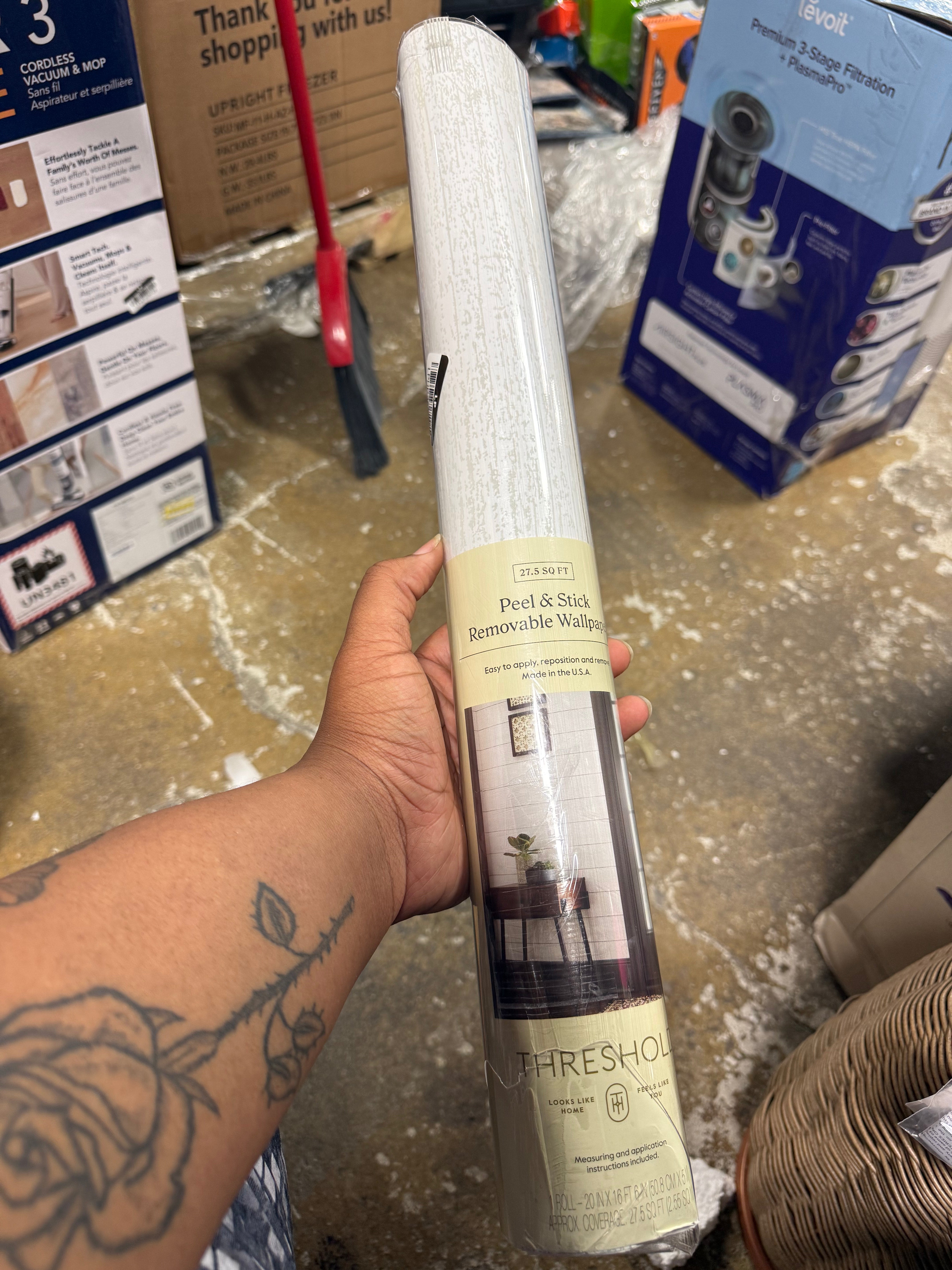 Textured Shiplap Peel & Stick Wallpaper White - Removable Vinyl, Wood Grain, Stain-Resistant, Washable