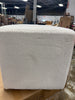 Warren Ottoman Square Elegant Boucle, Stationary Ottomans, Backless Chair, Footrest, Snow White Ivory