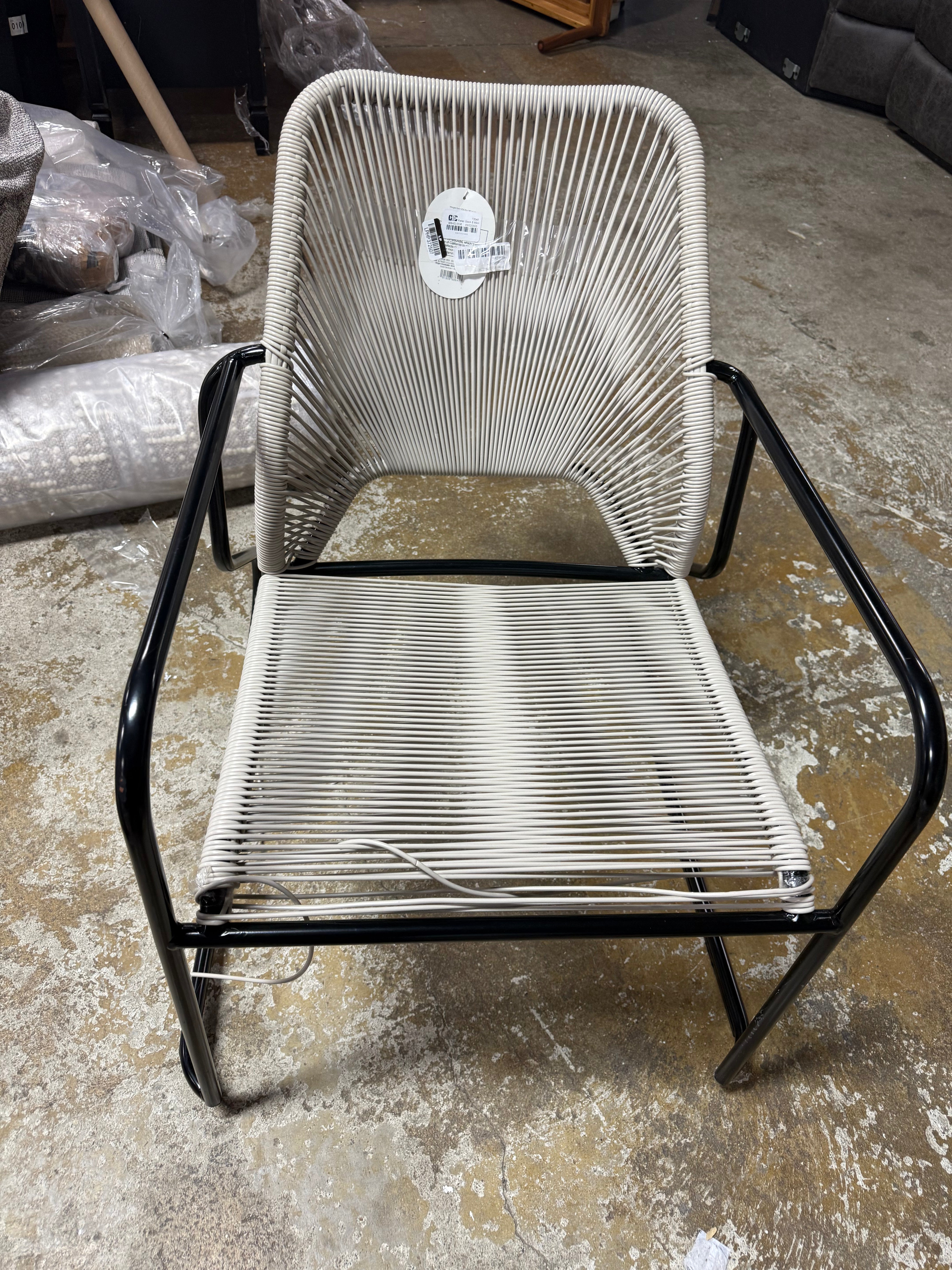 Fisher Stack & Wicker Outdoor Patio Chair, Rocking Chair Gray
