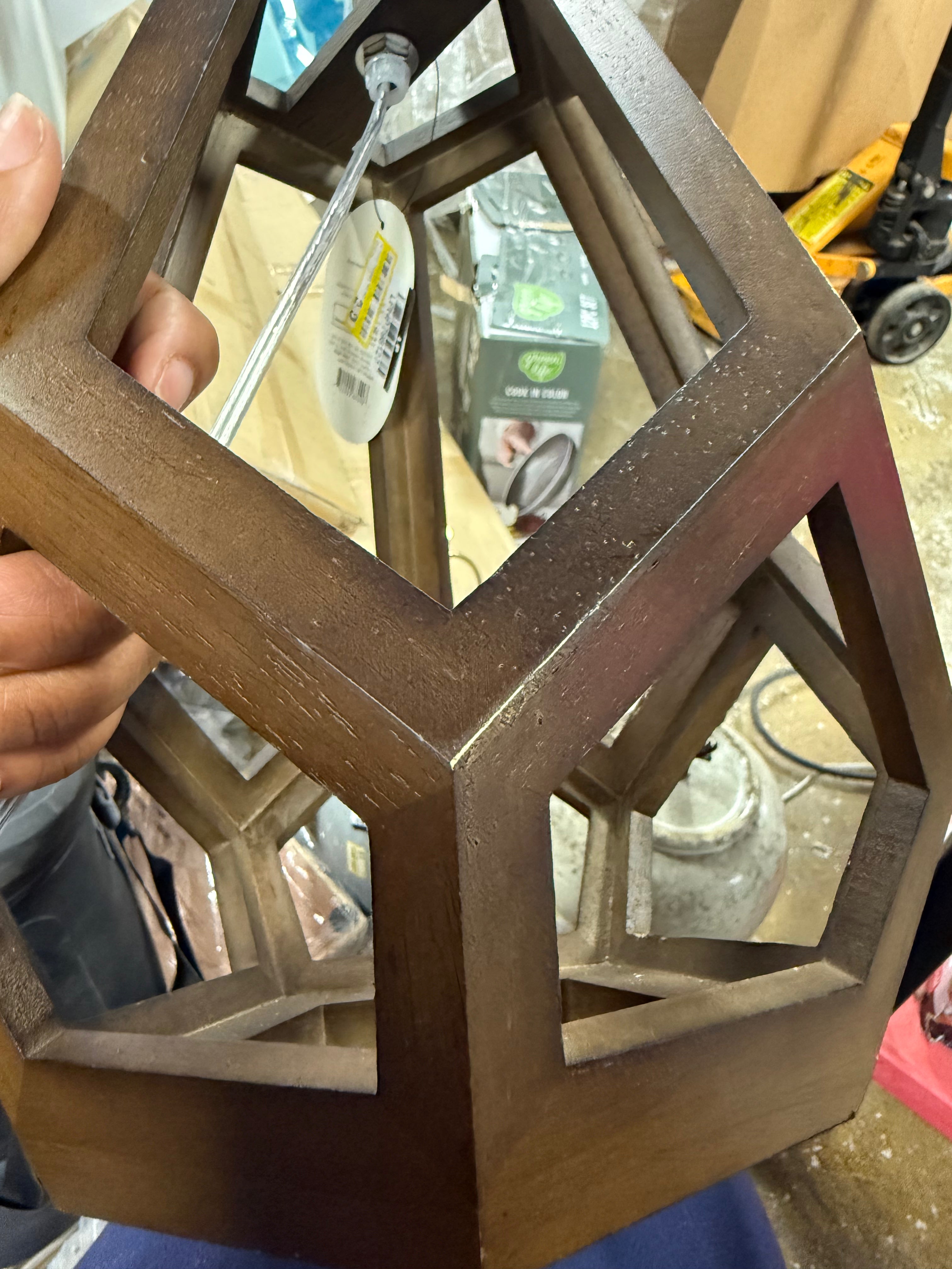 Large Wood Geo Assembled Table Lamp