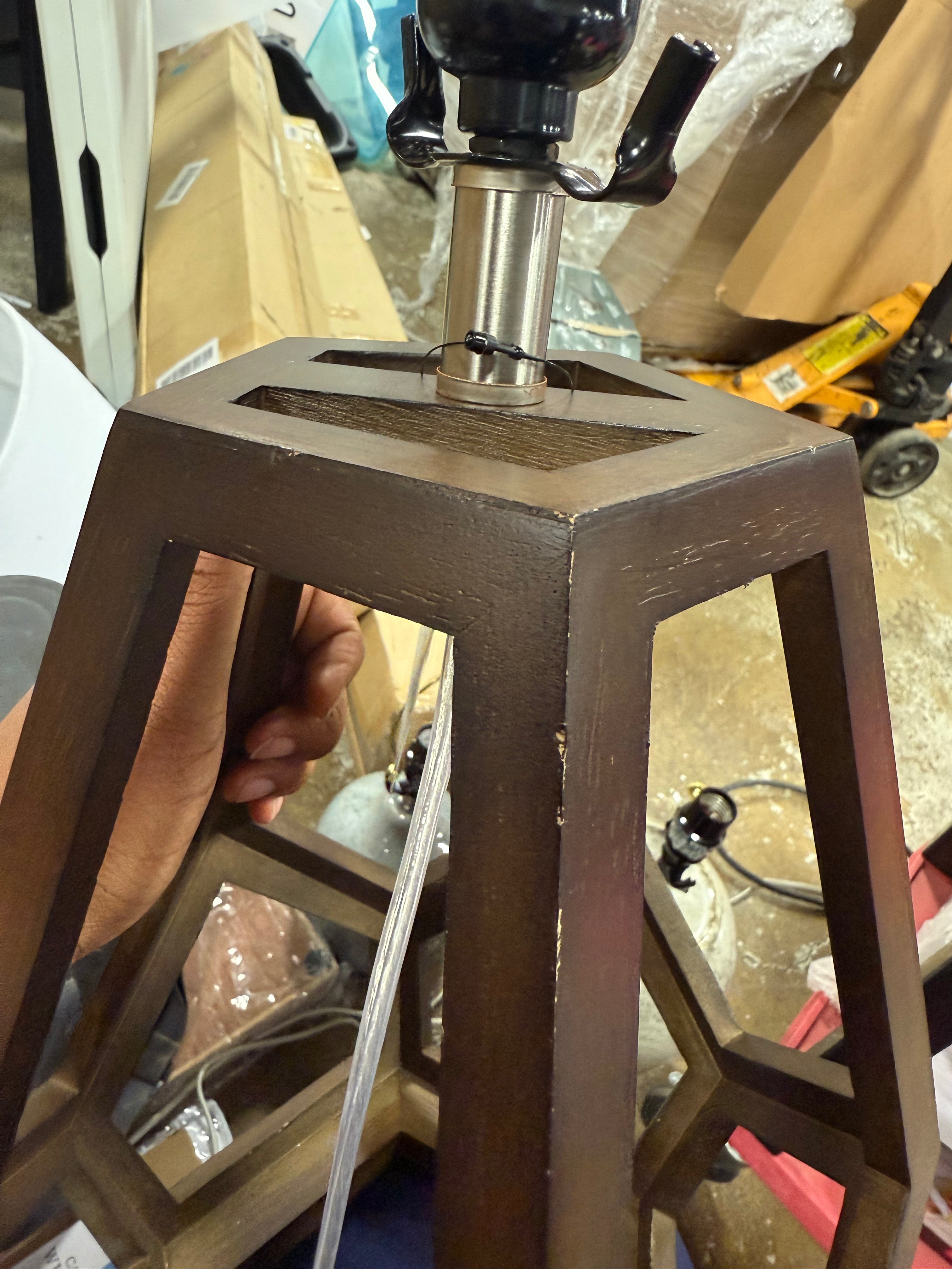 Large Wood Geo Assembled Table Lamp