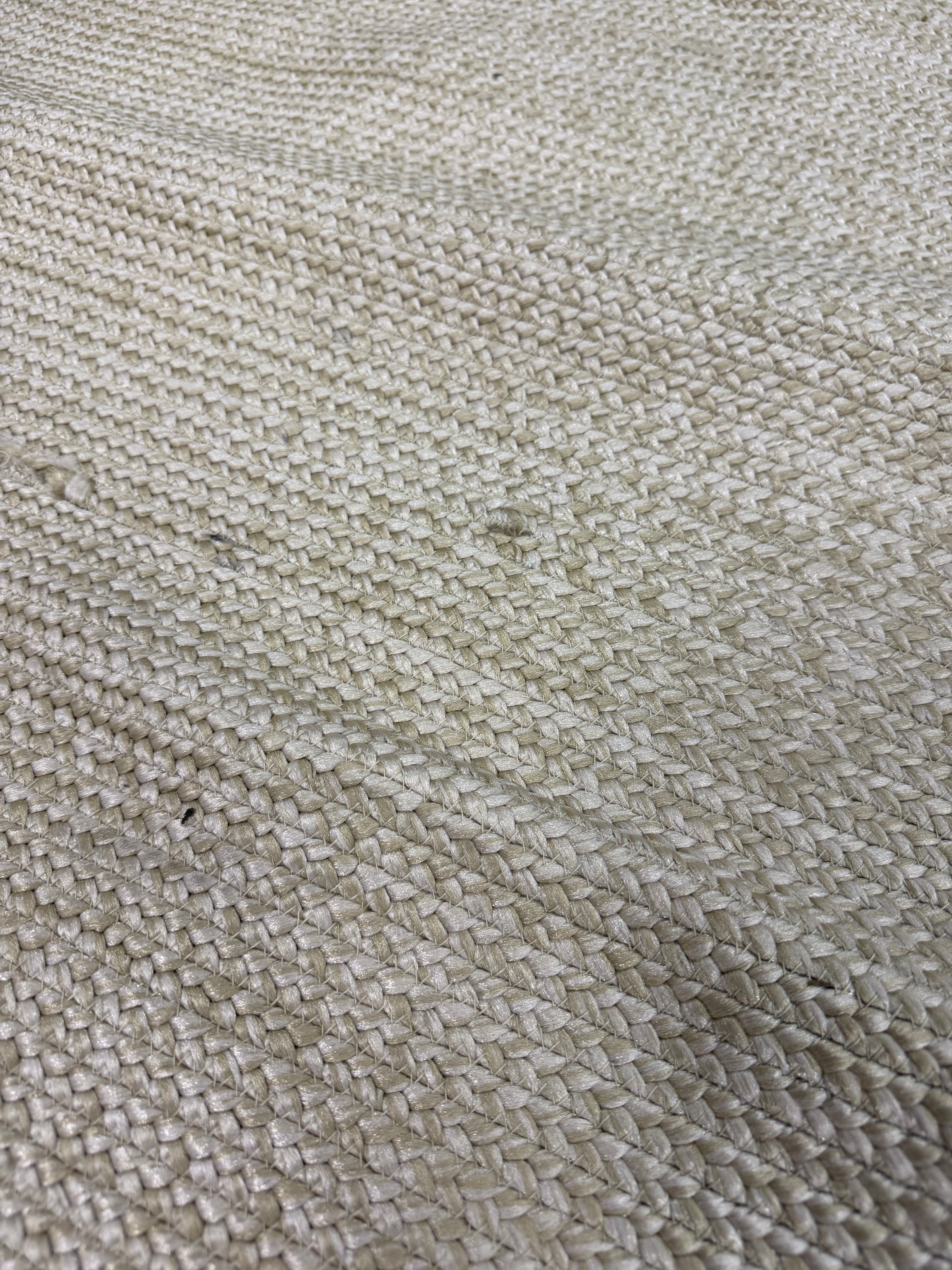 Natural Woven Rectangular Braided Outdoor Rug Heathered Cream 5'x7'