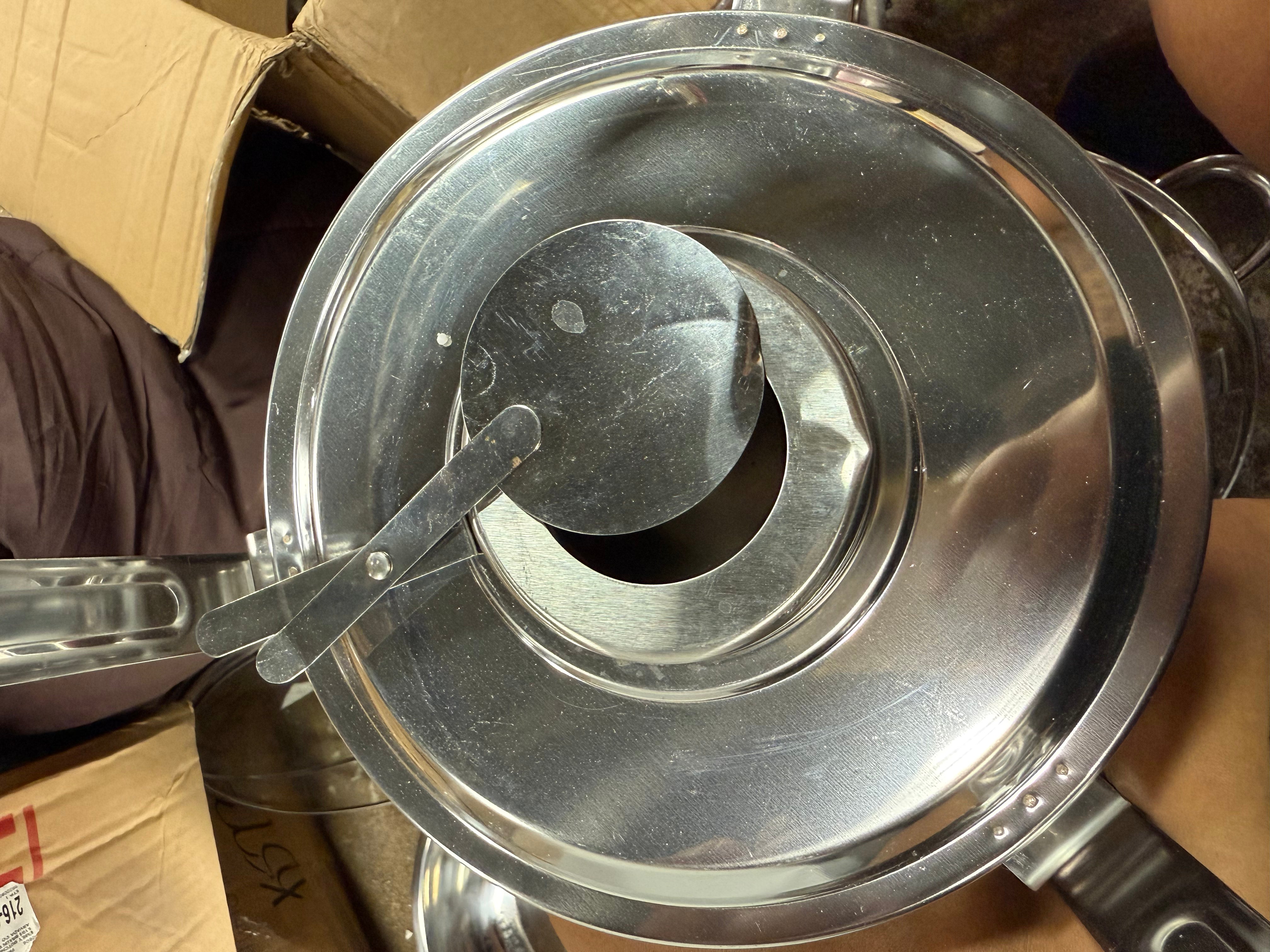 Chafing Dishes for Buffet with Glass Lid & Lid Holder - Set of 3