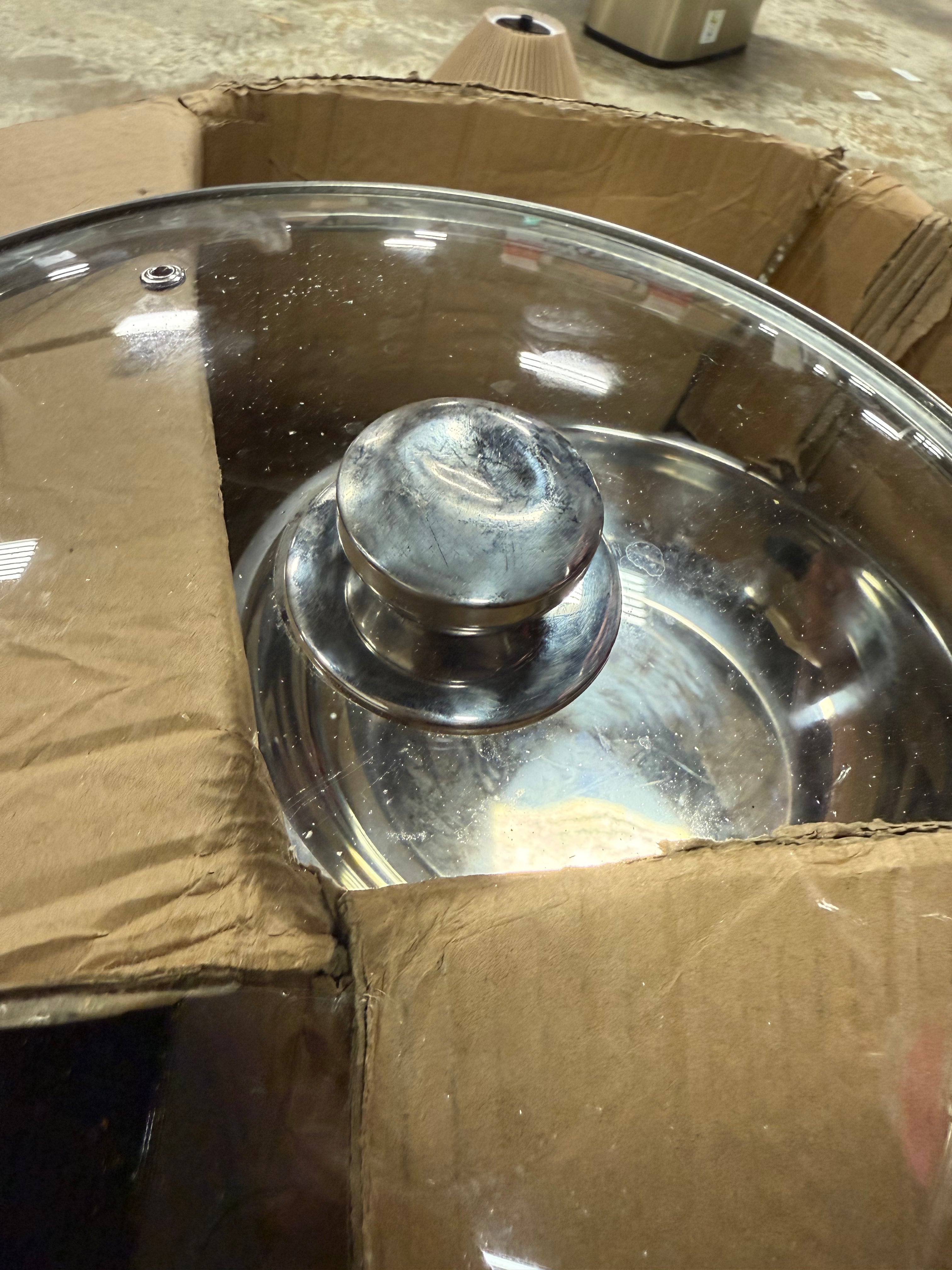 Chafing Dishes for Buffet with Glass Lid & Lid Holder - Set of 3