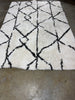 Modern Shag Rug Ivory and Black Area Rug 7'x10'