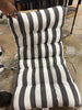 Outdoor High Back Dining Chair Cushion in Canopy Stripe Gray