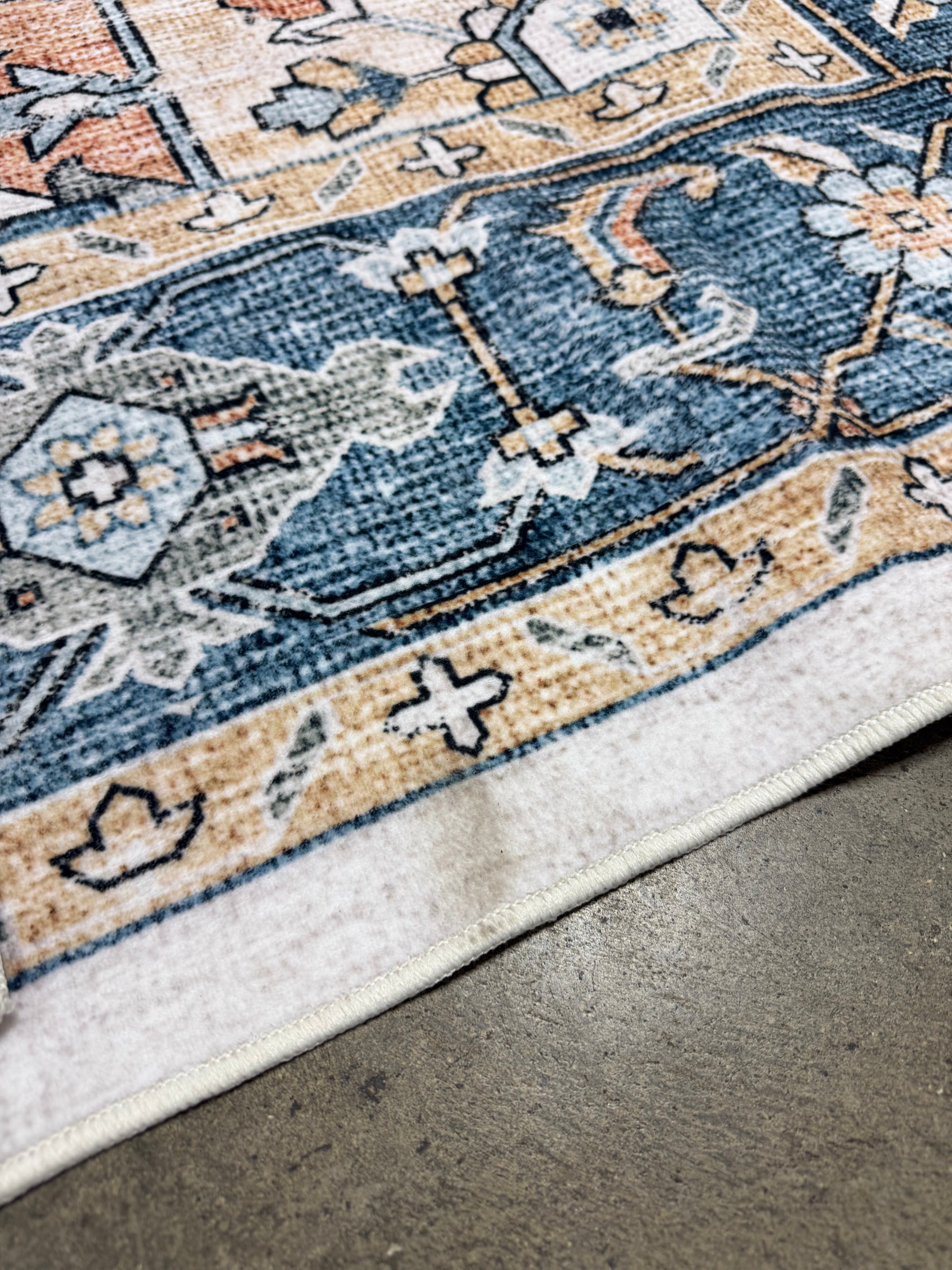 9'x12' Washable Area Rug, Ultra-Thin Vintage Rug Printed Carpet