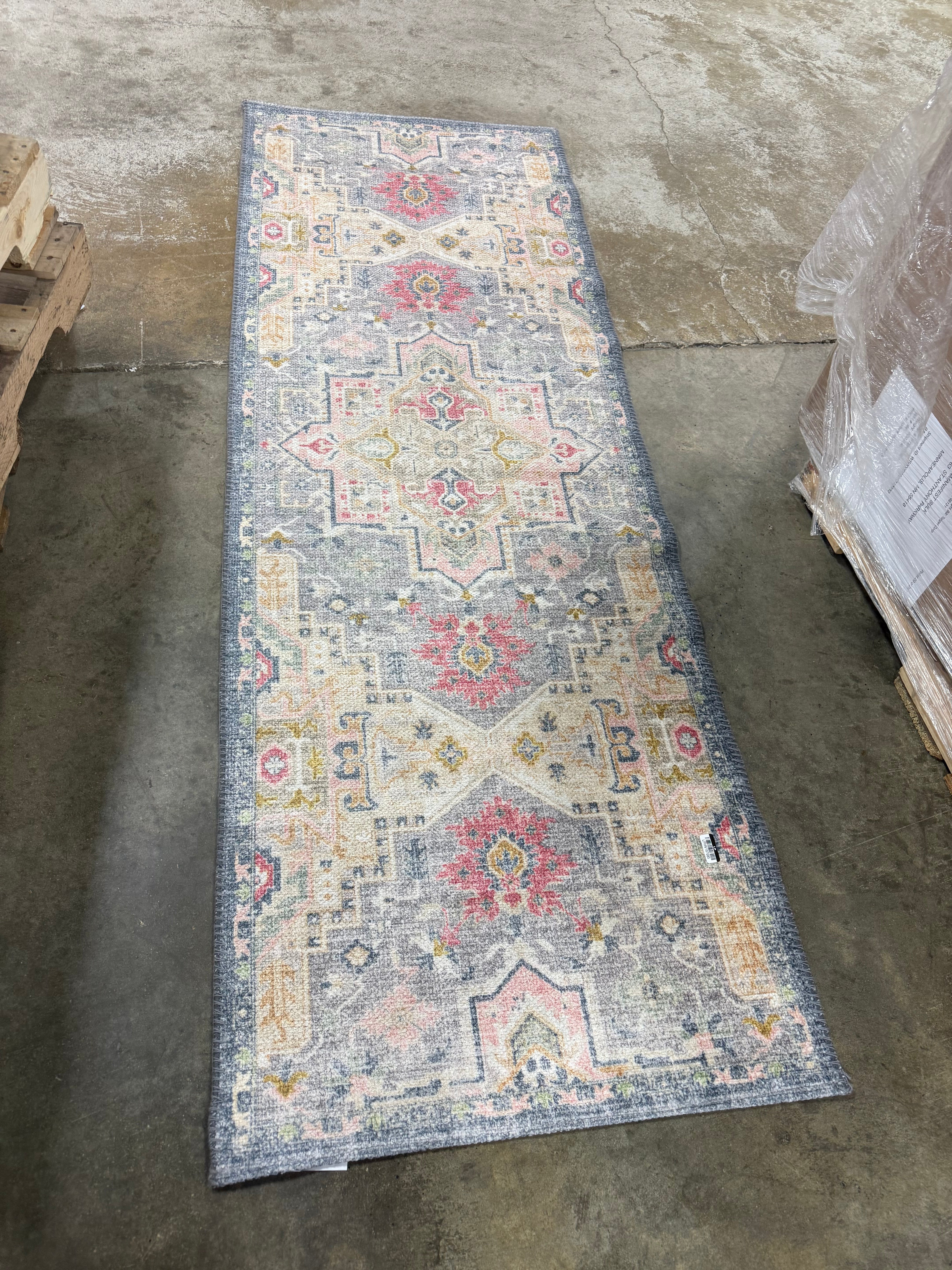 Washable Printed Accent Rug 2'x7' Runner