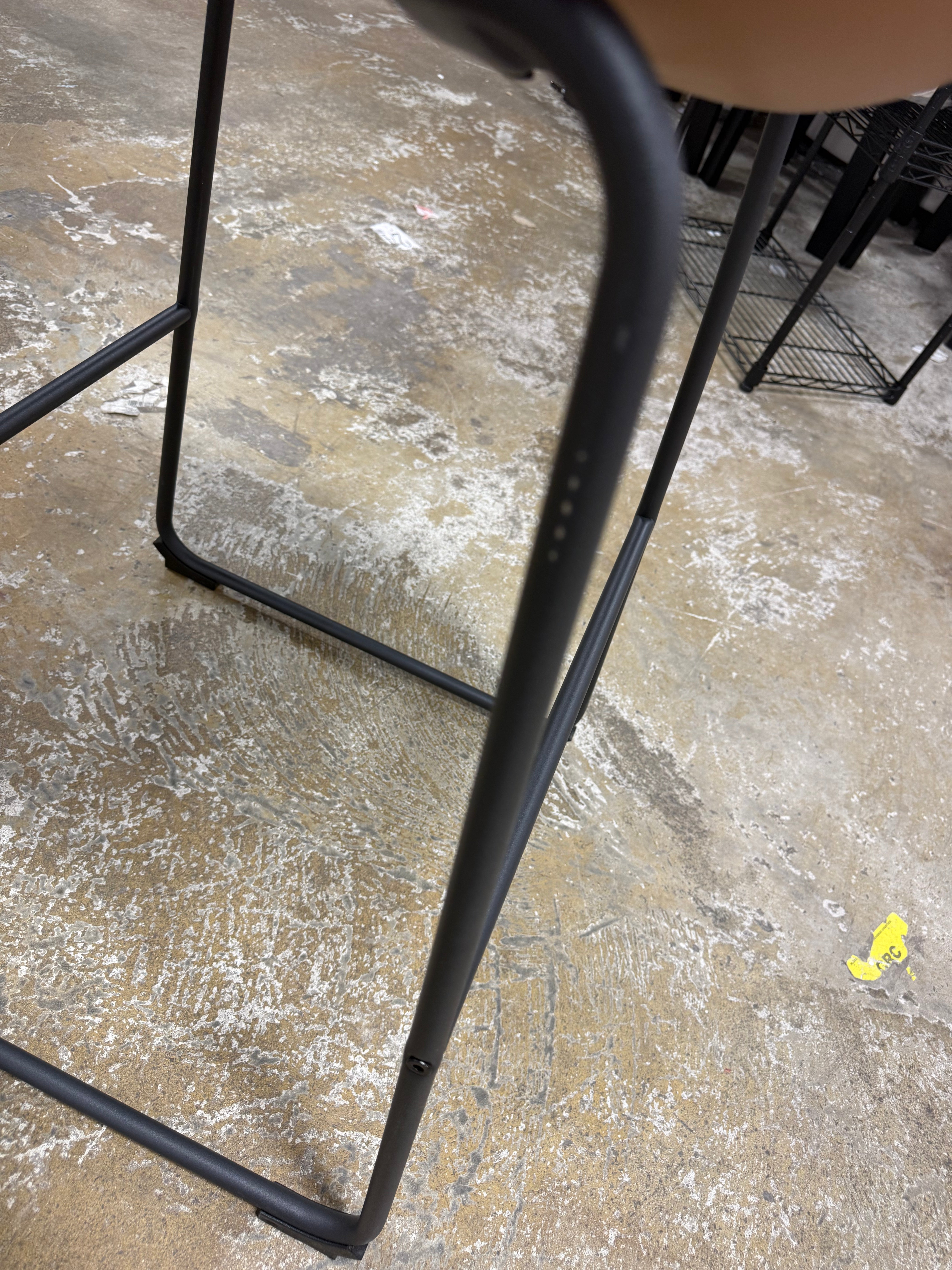 Counter Height Bar Stools 1-Piece, Faux Leather with Metal Legs