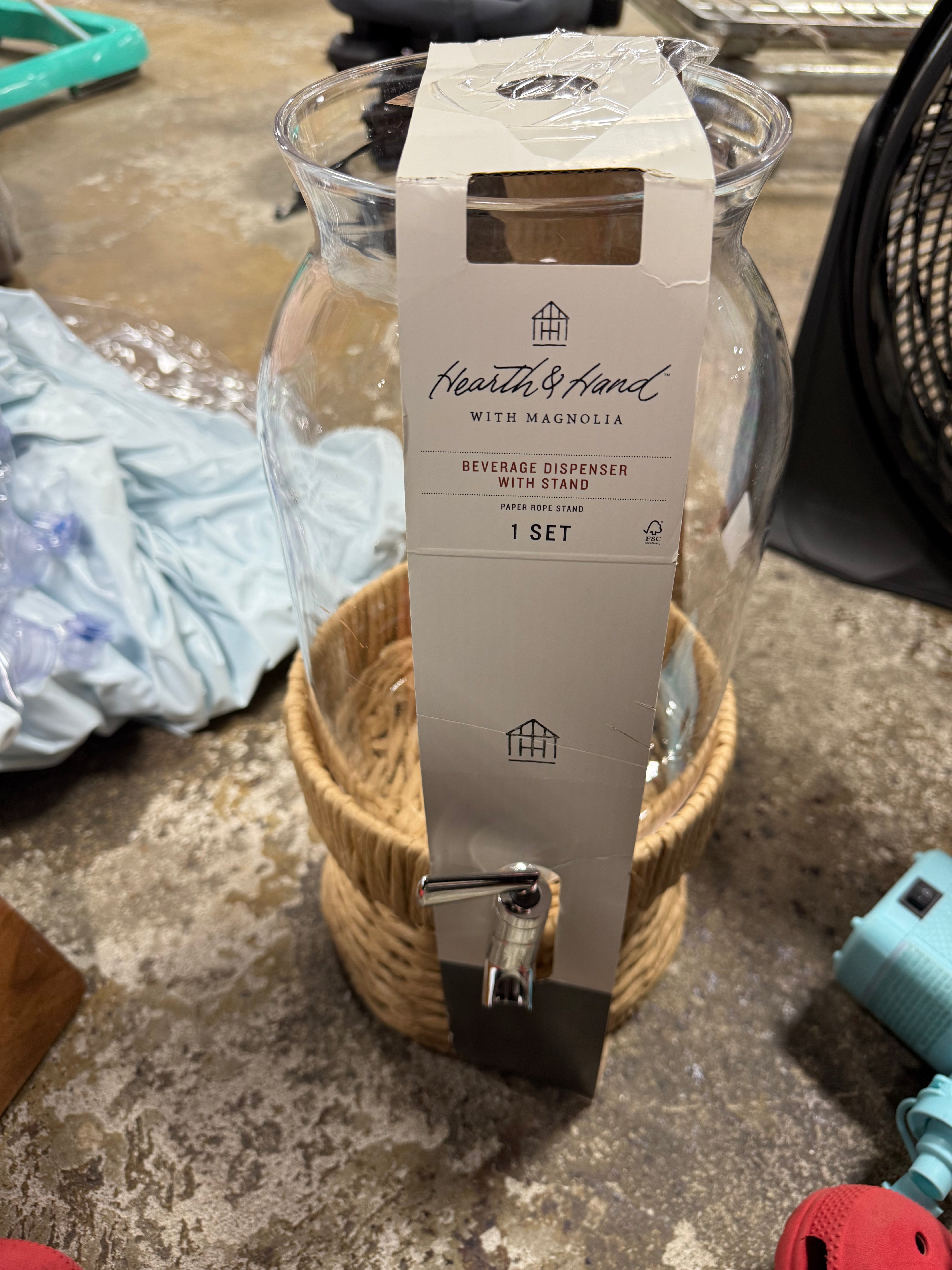 Drink Dispenser with Woven Stand