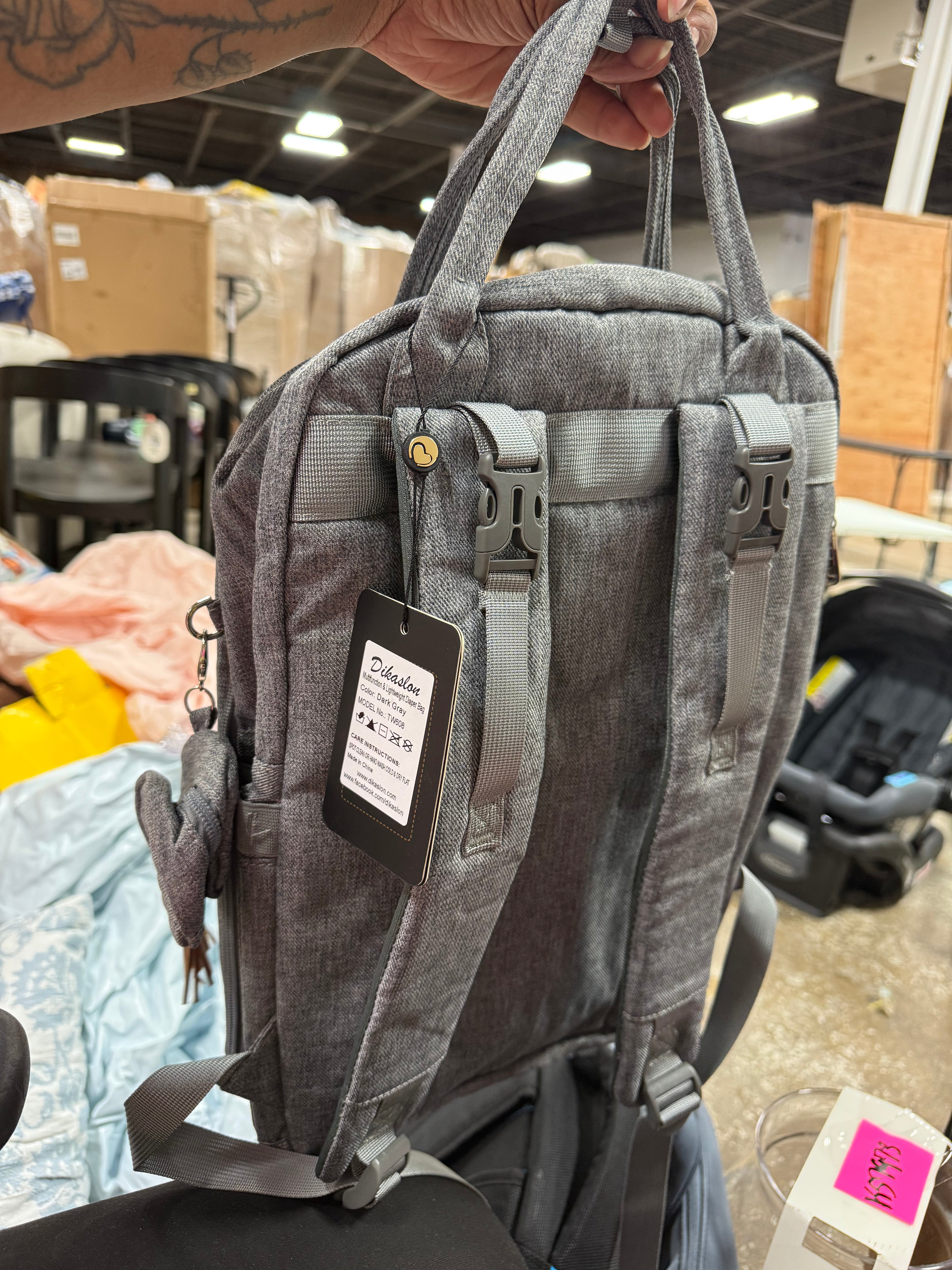 Diaper Bag Backpack with Portable Changing Pad, Pacifier Case and Stroller Straps