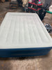 Elevated Pillow Rest Queen Air Mattress with Internal Pump - Off-White/Blue