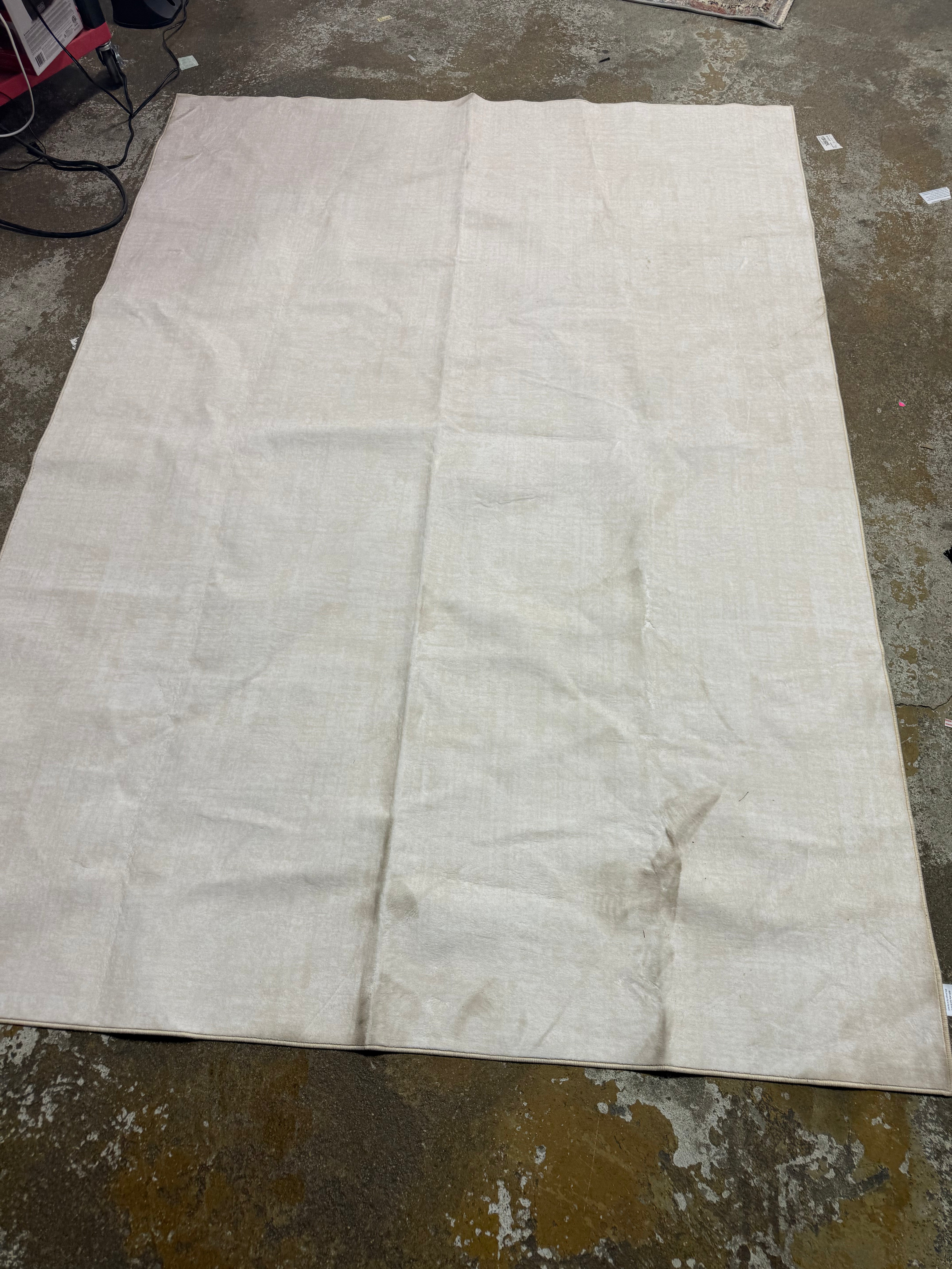 Washable Rugs Farmhouse Modern Solid Carpet Soft Non Slip - Off White -  5'x7'