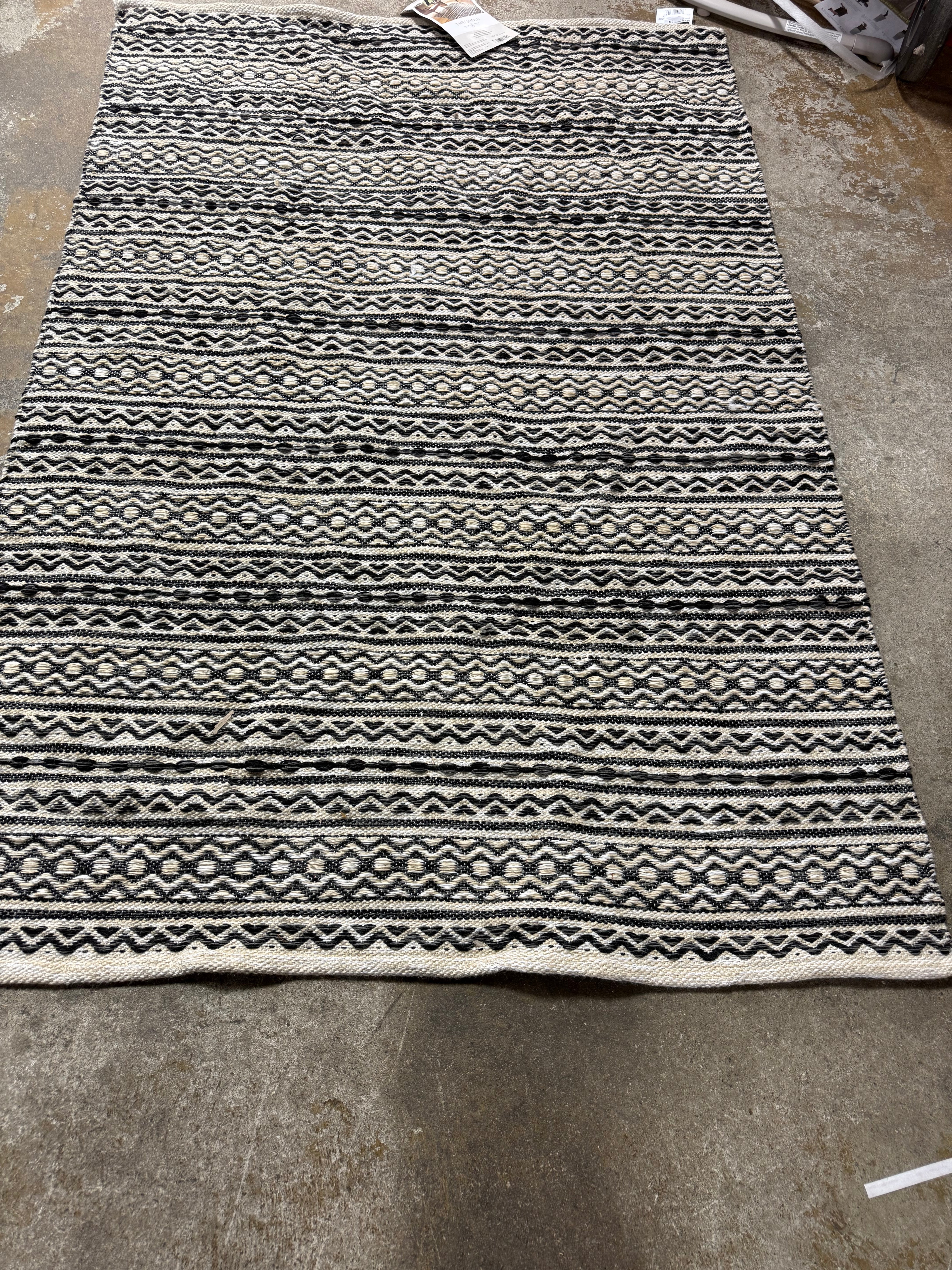 Washable Norwalk Stripe Rug Black/White 4'x6'