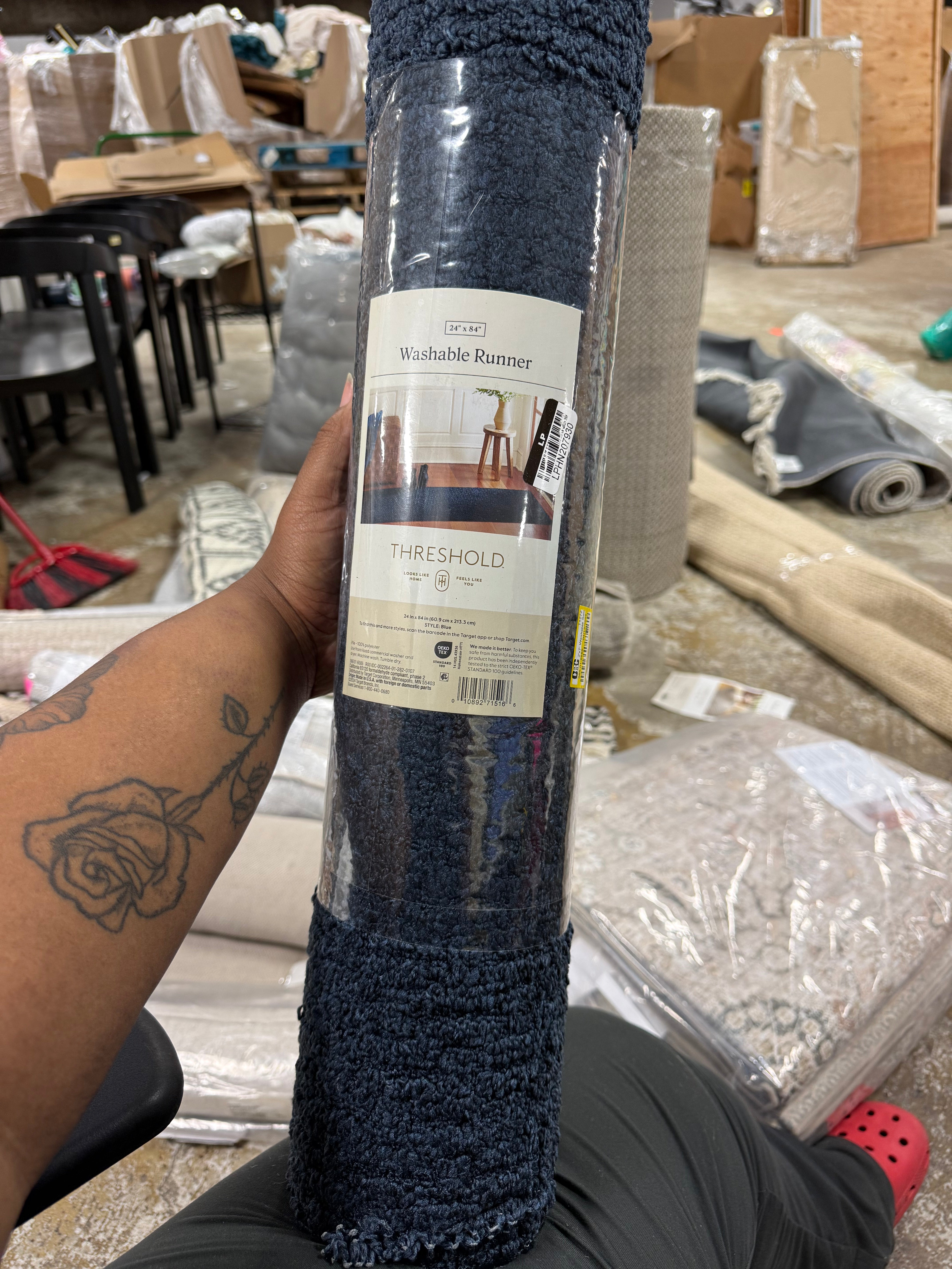 Washable Solid Machine Tufted Rug 2'x7' Runner
