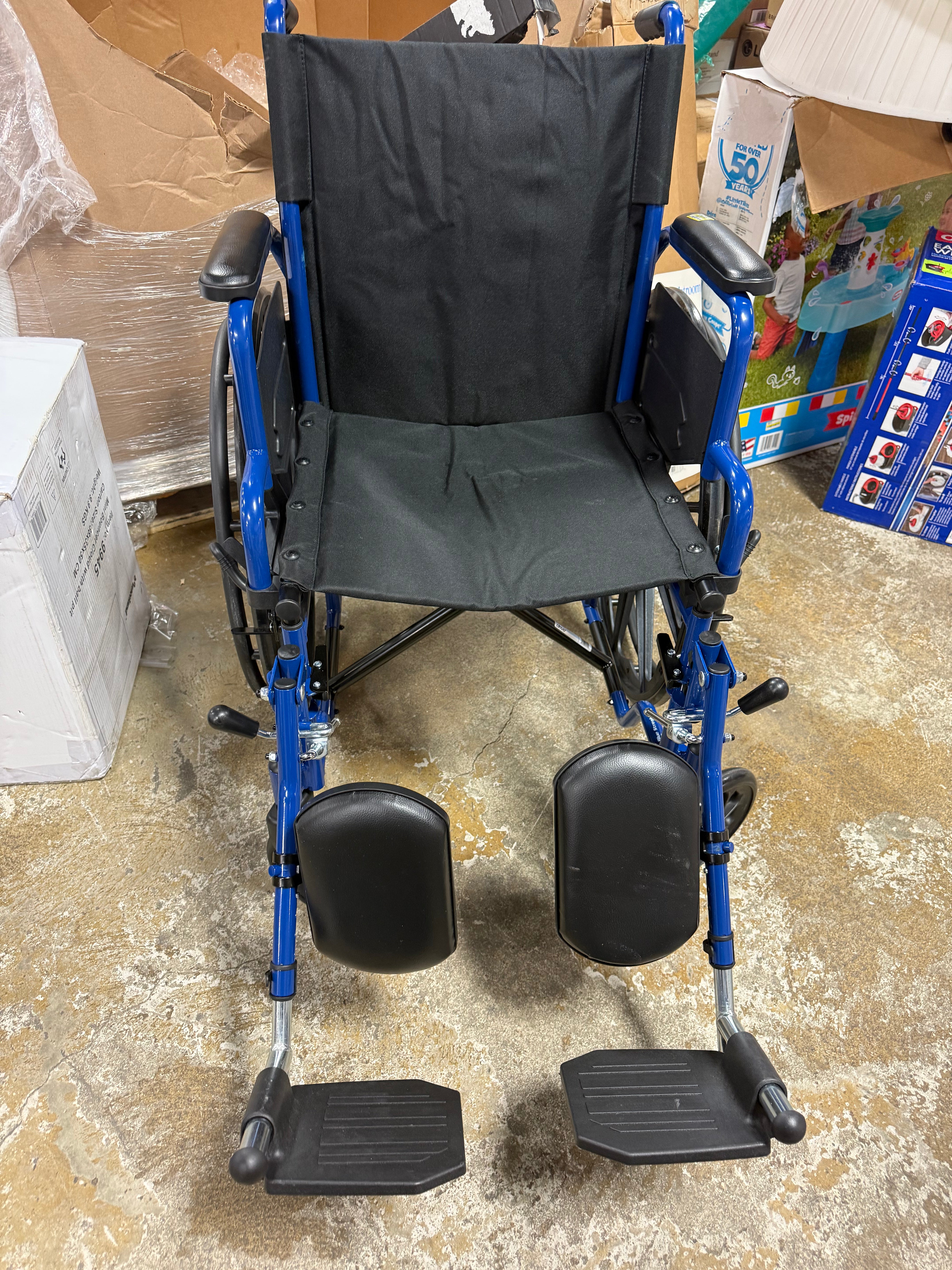 Blue Streak Lightweight Wheelchair with Swing-Away Elevating Leg Rests and Flip-Back Arms