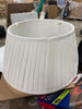 Pendant with Pleated Shade Ceiling Light: White Elegant Iron & Cotton Fixture