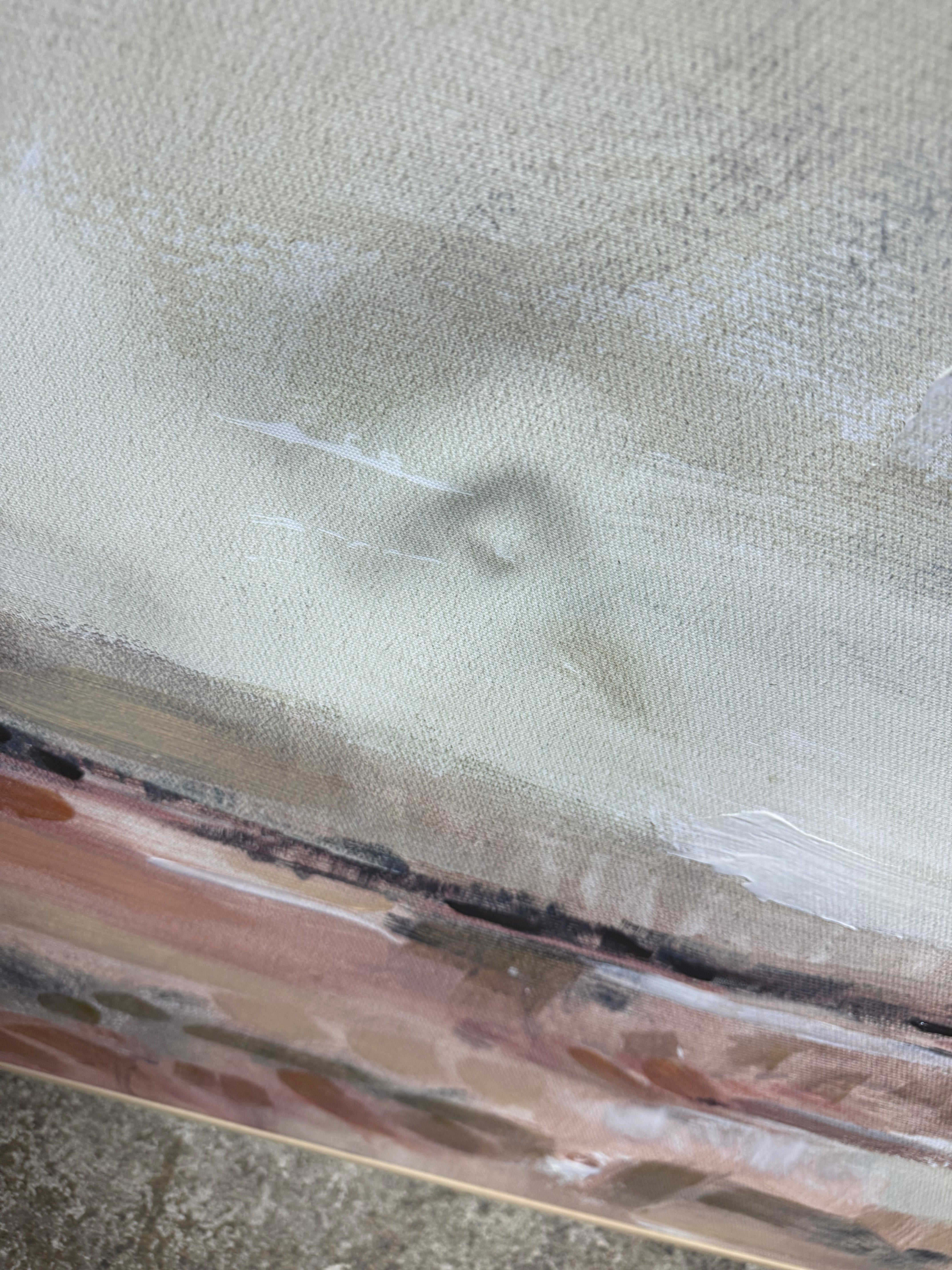 Faded Landscape Framed Wall Canvases Natural - Set of 2