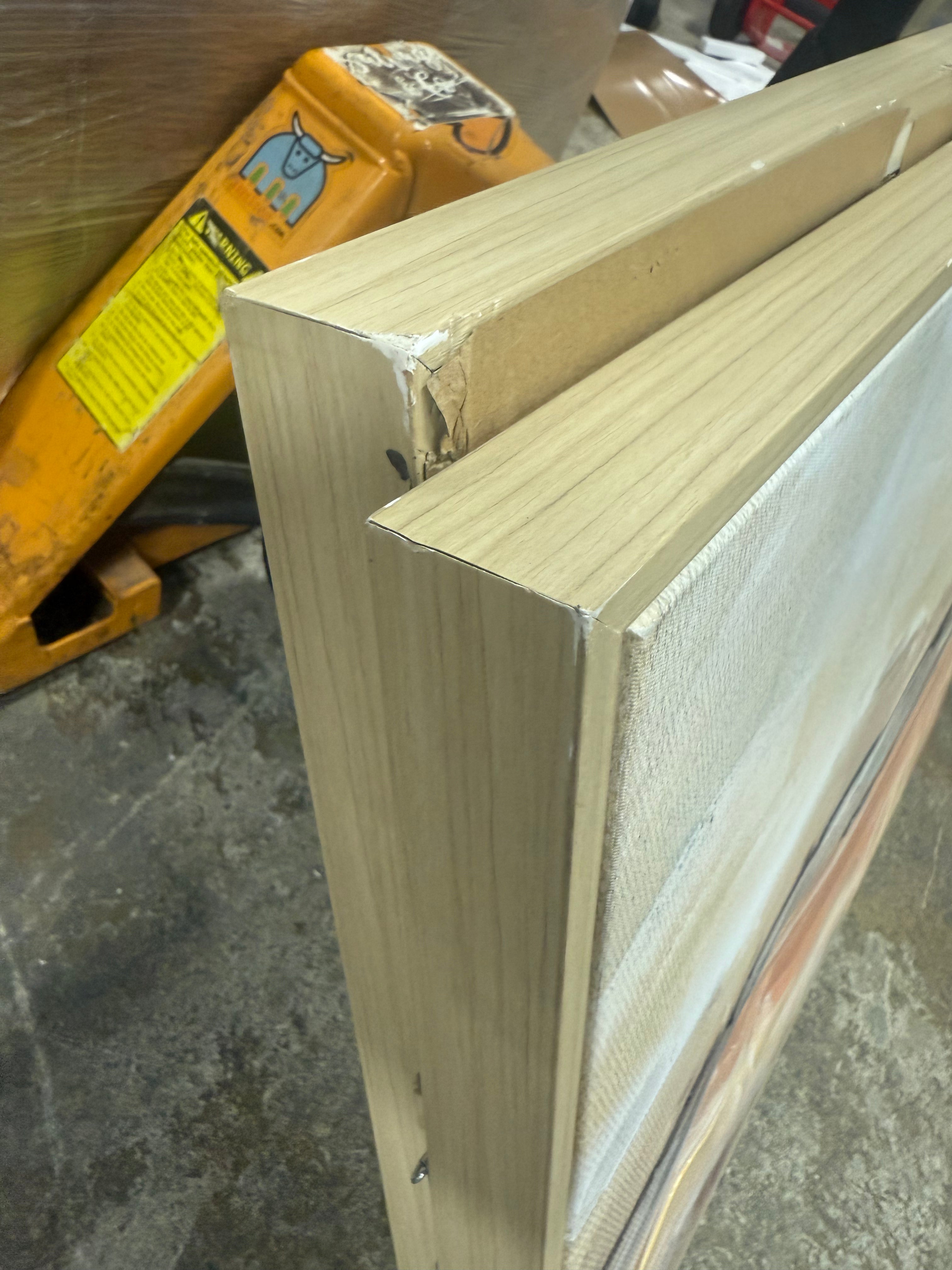 Faded Landscape Framed Wall Canvases Natural - Set of 2