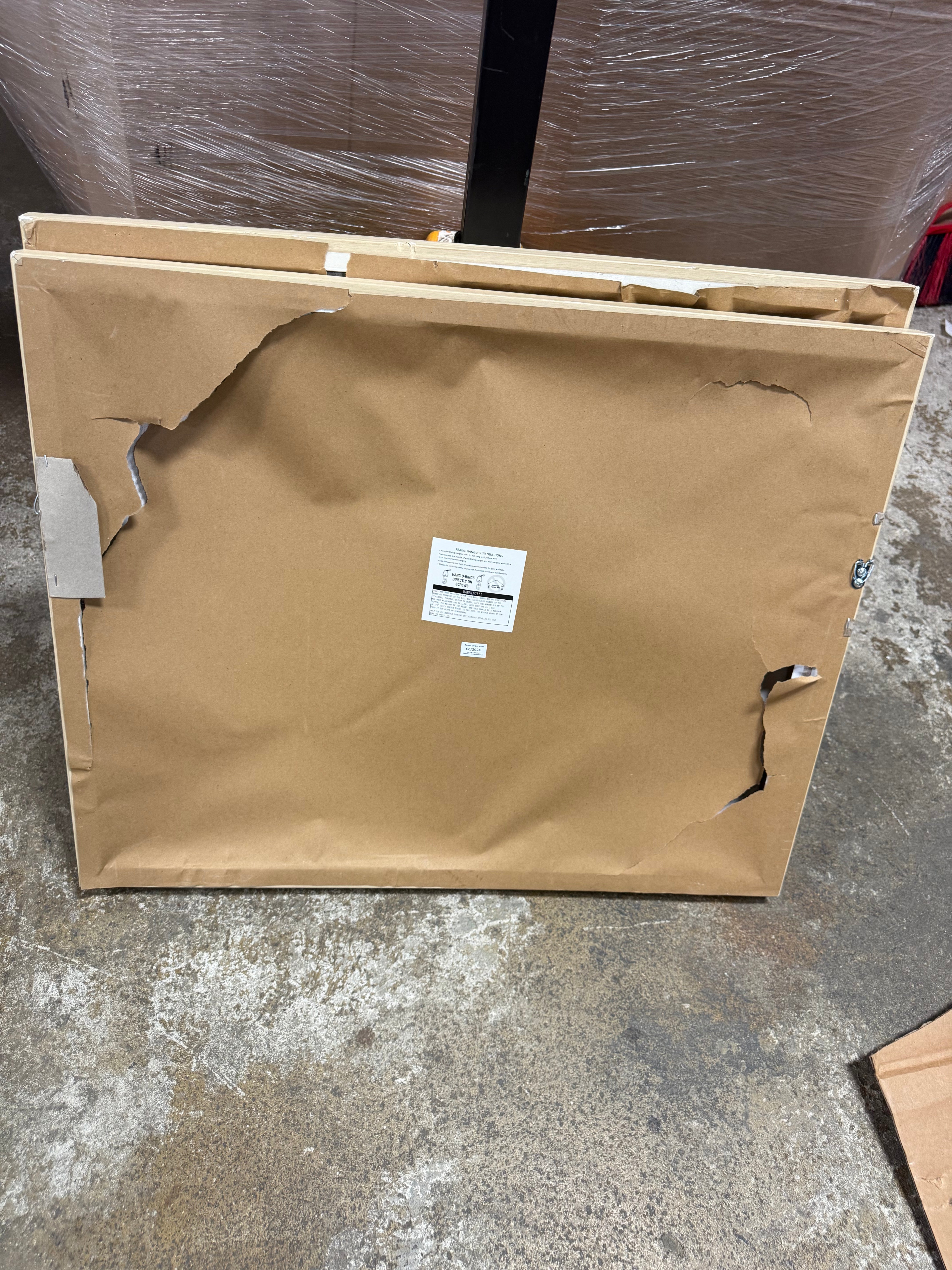 Faded Landscape Framed Wall Canvases Natural - Set of 2