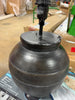 Large Ceramic Table Lamp Black - Embossed Detail