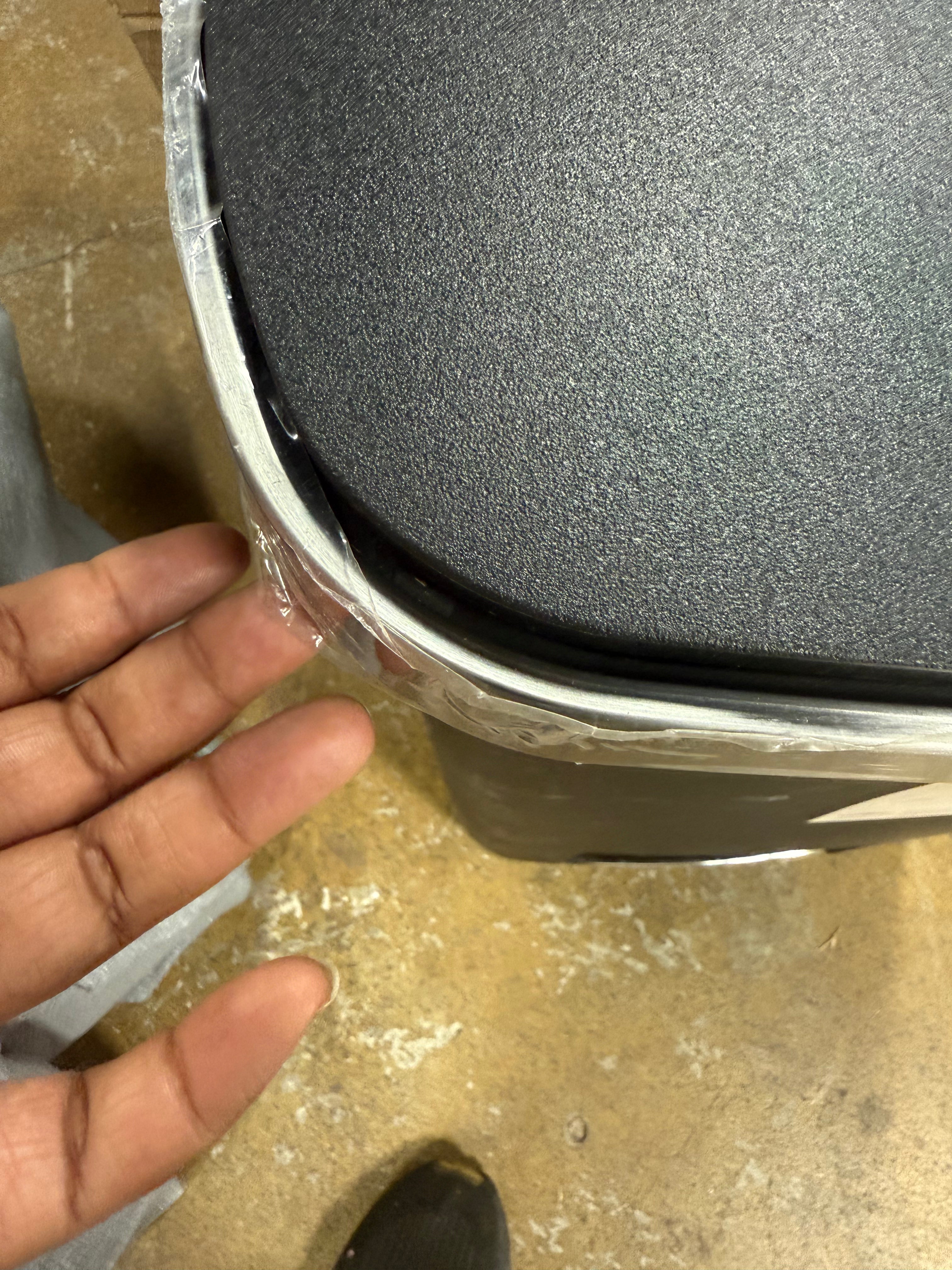 Plastic Locking Lid Step Trash Can Black - Indoor Kitchen, Spot Clean