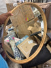 Round Wood Framed Wall Mirror