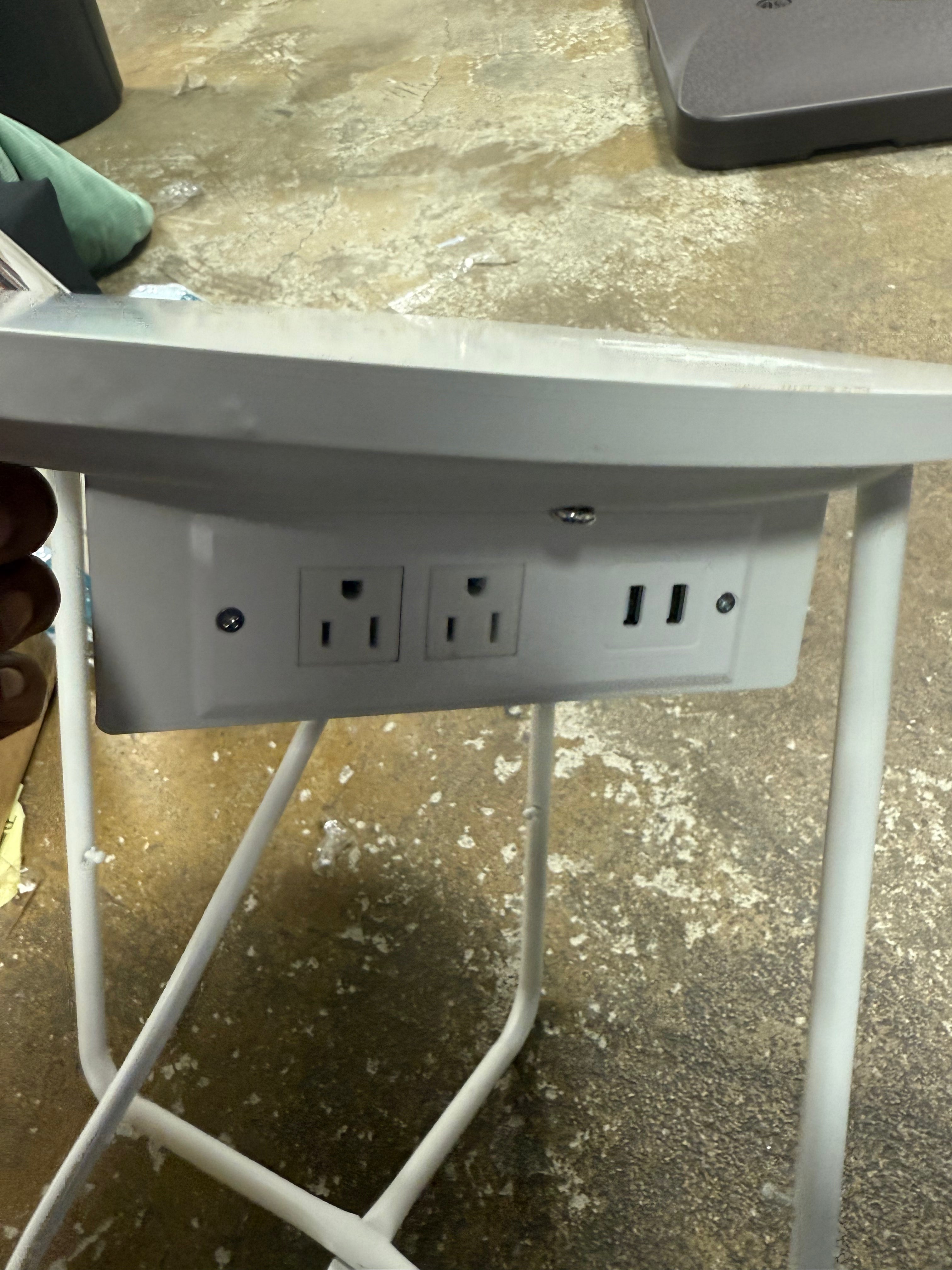 Side Table with Charging Station, Nightstand