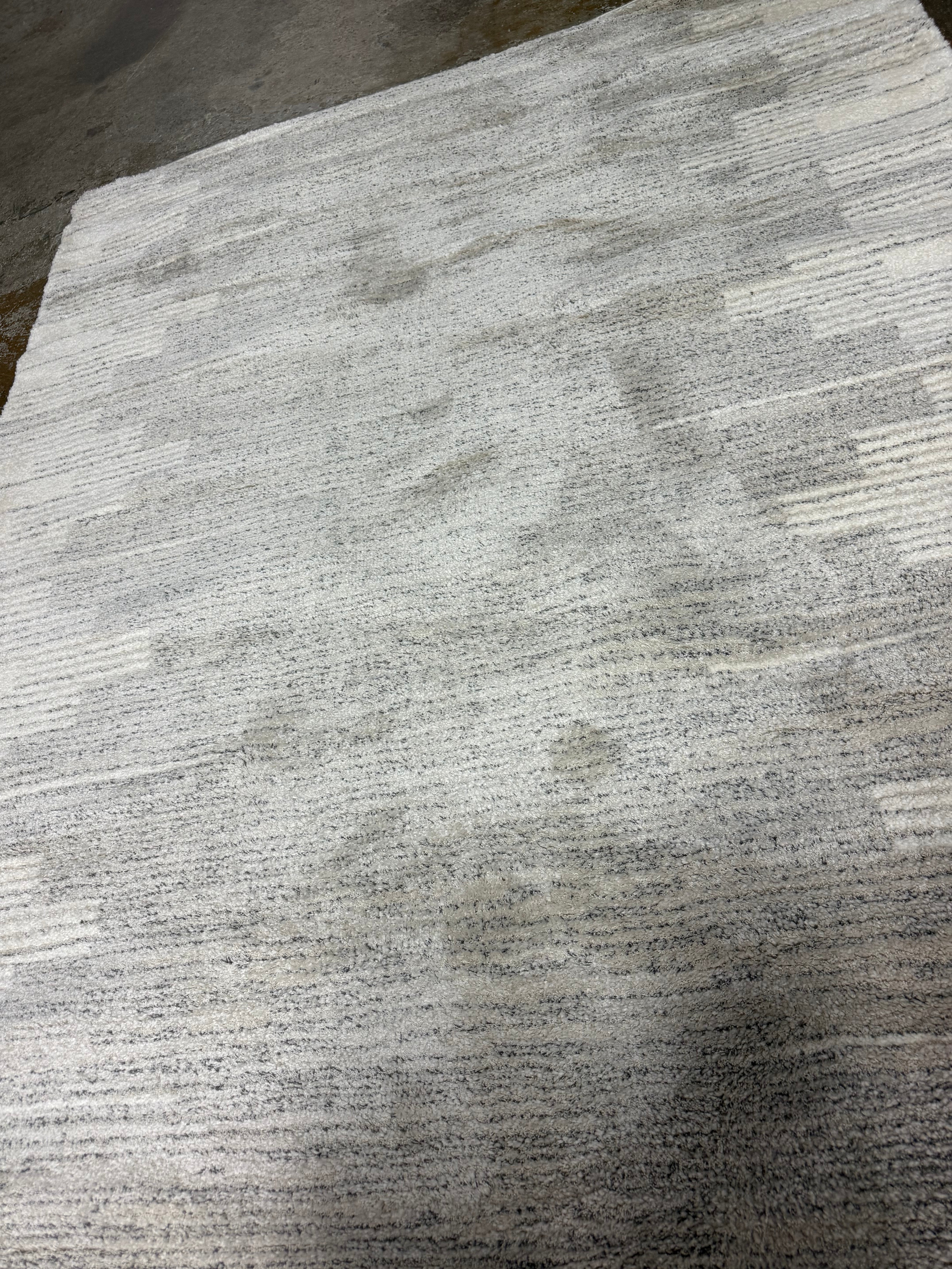 Modern Lines Plush Area Rug Cream 5'x7'