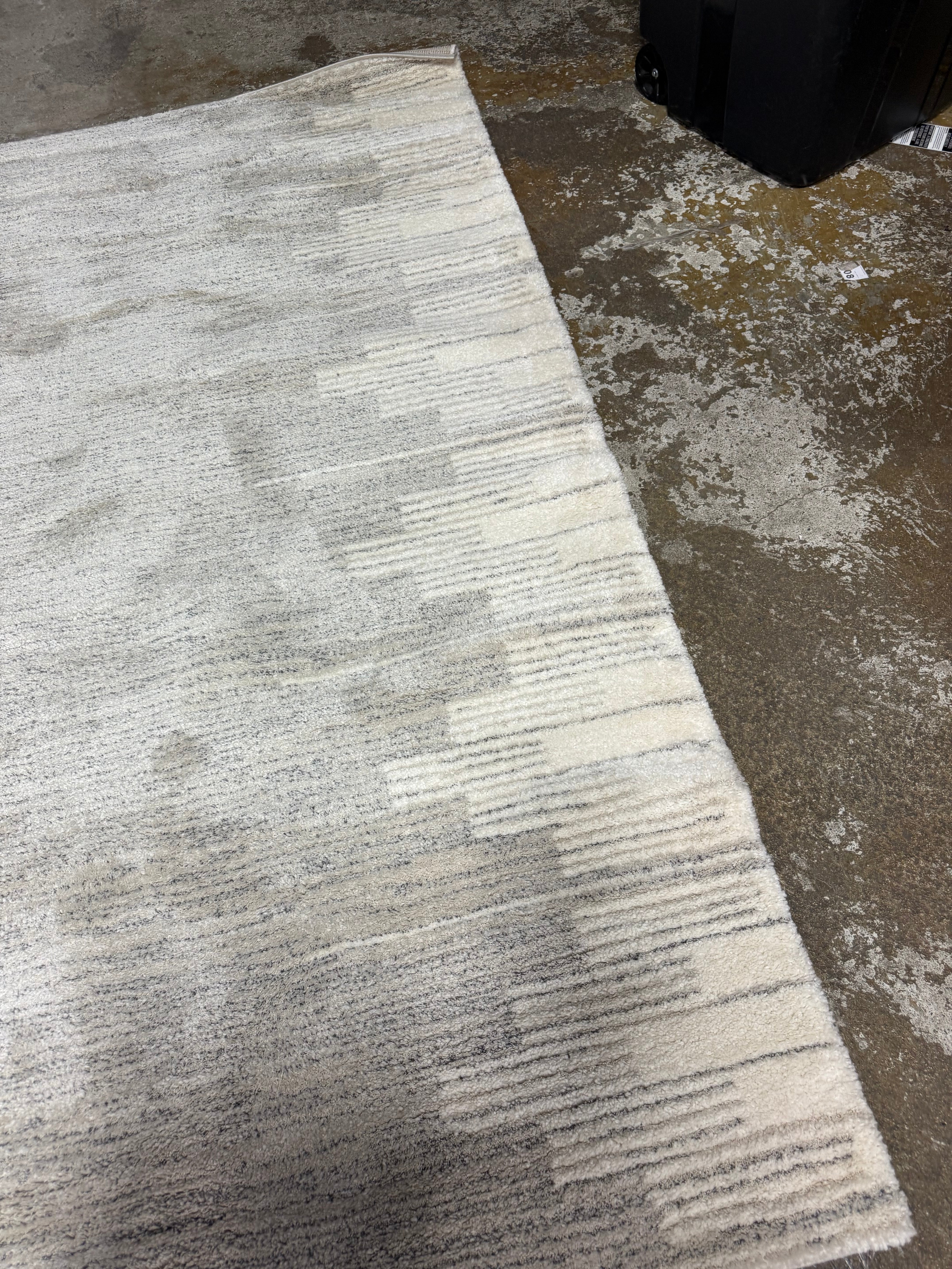 Modern Lines Plush Area Rug Cream 5'x7'