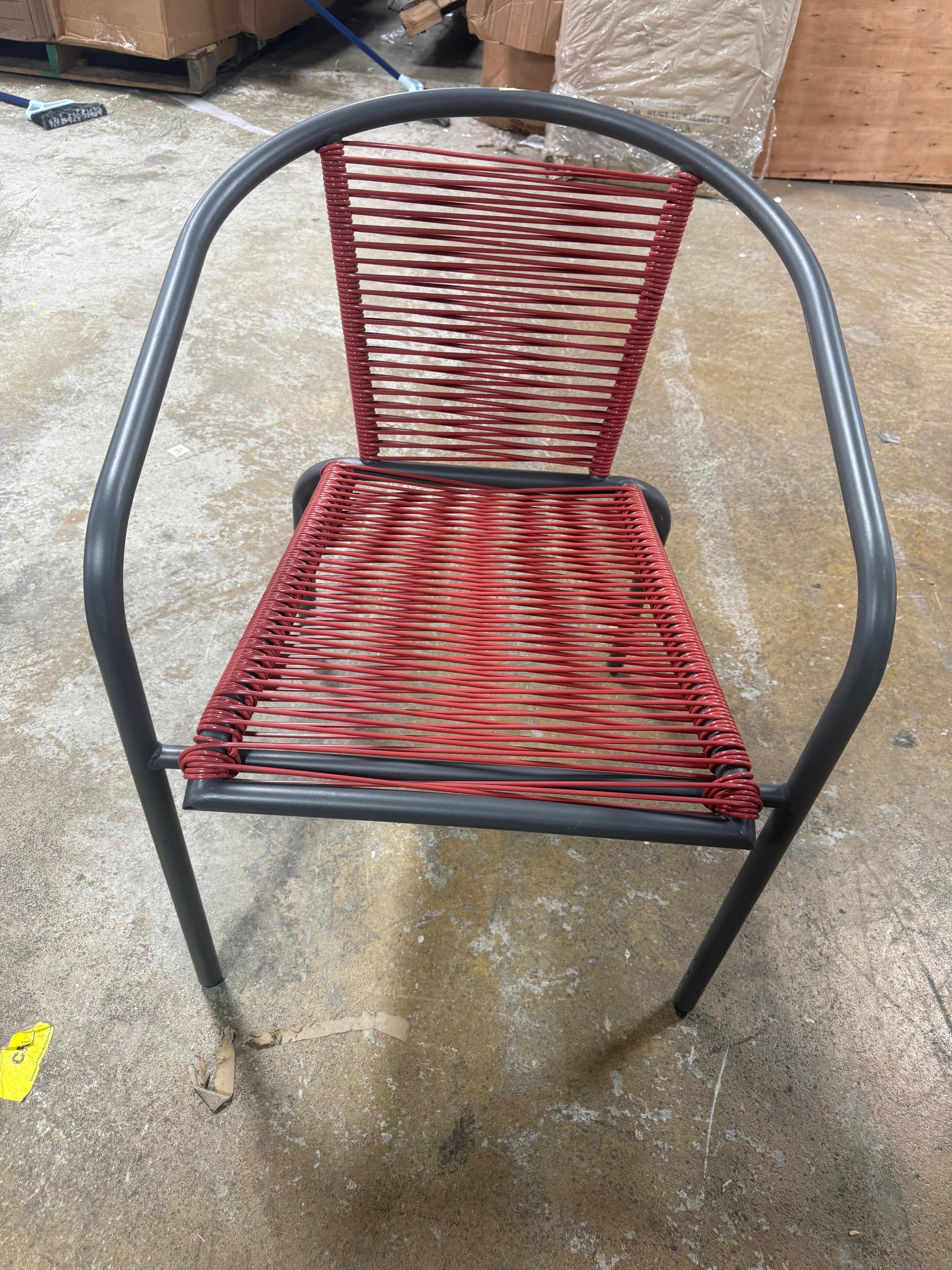 PVC Stackable Patio Chair Red