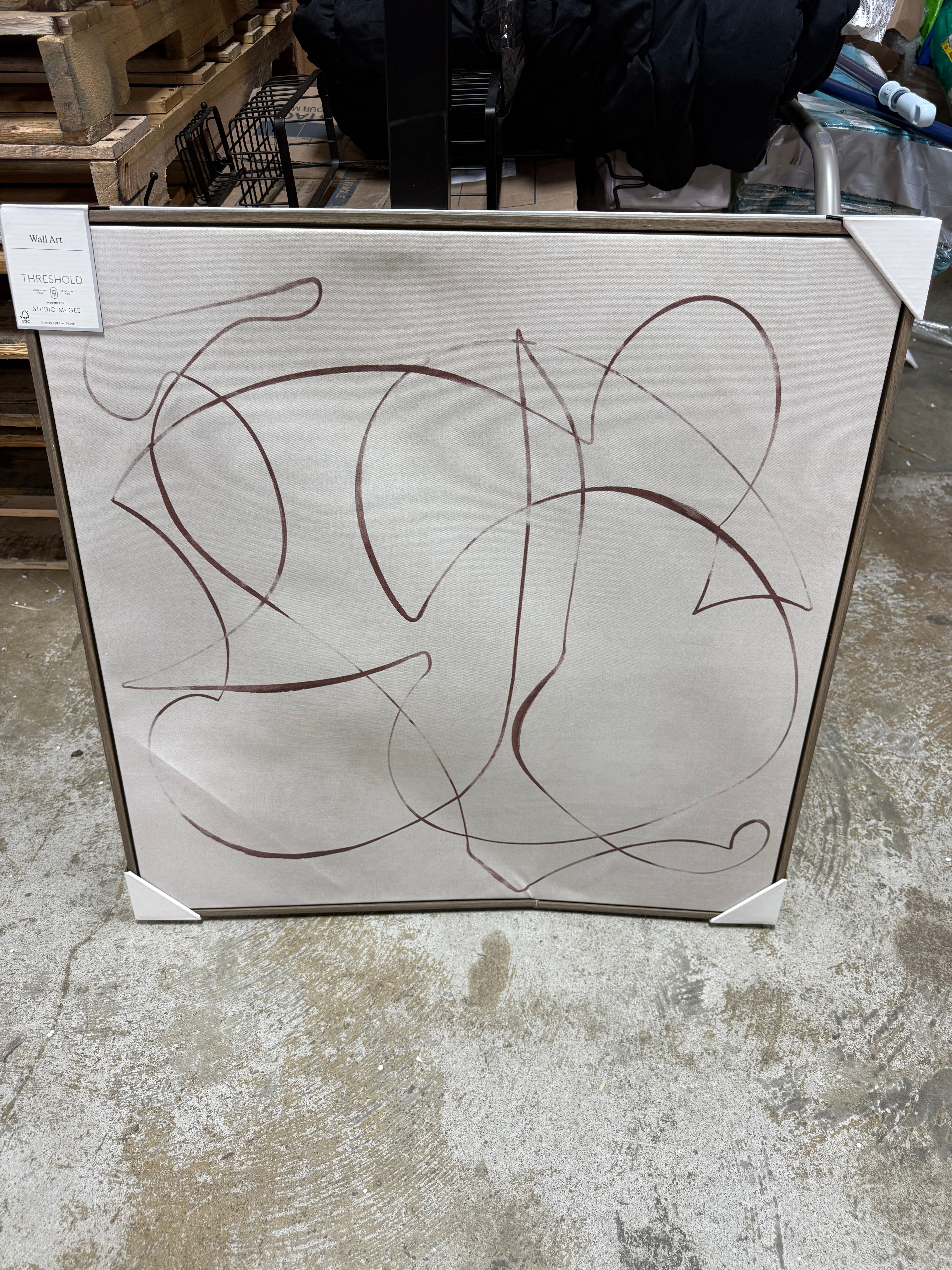 Line Abstract Framed Canvas Wall Art