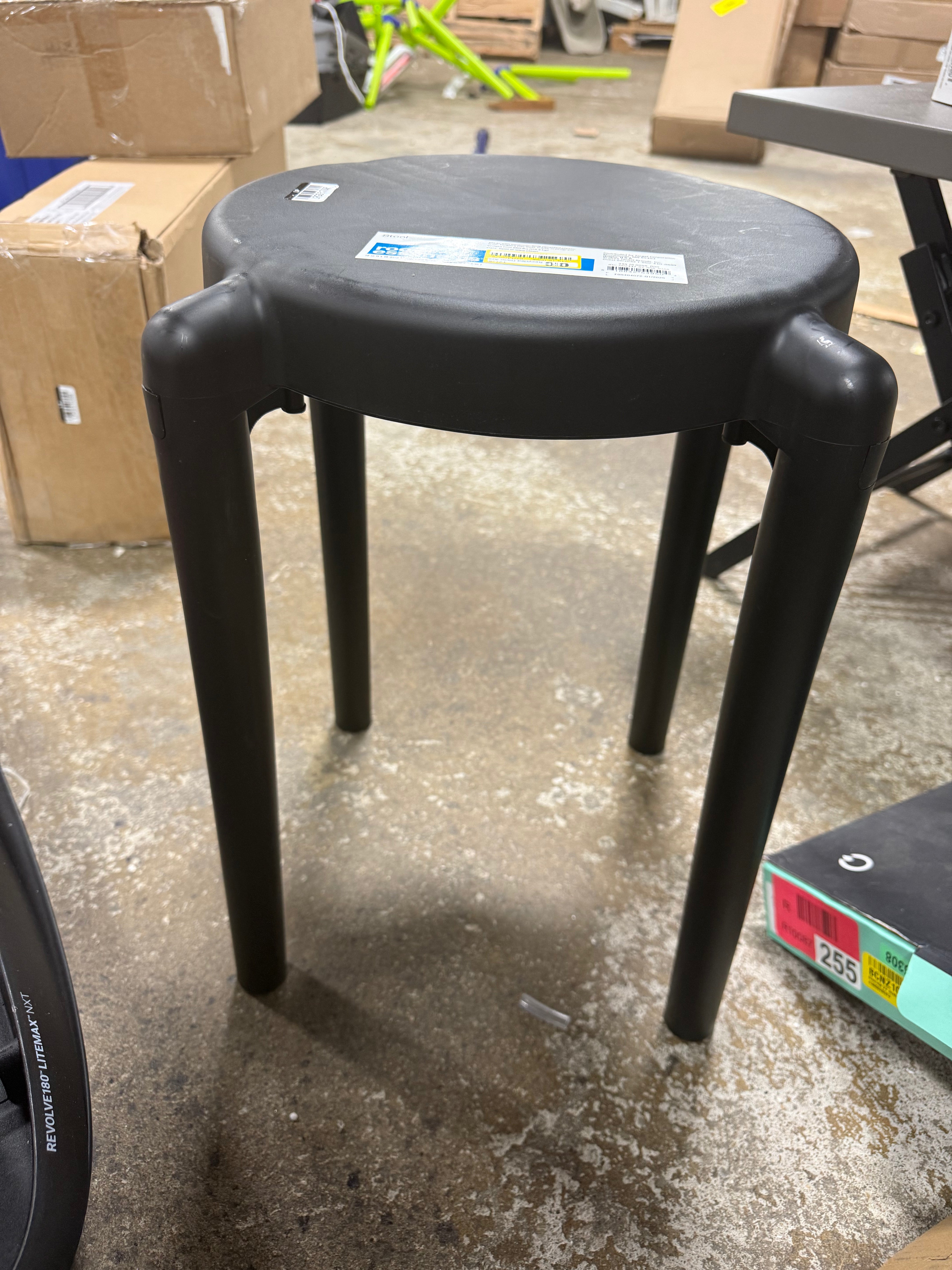 Recycled Plastic Dorm Accent Side Table Black