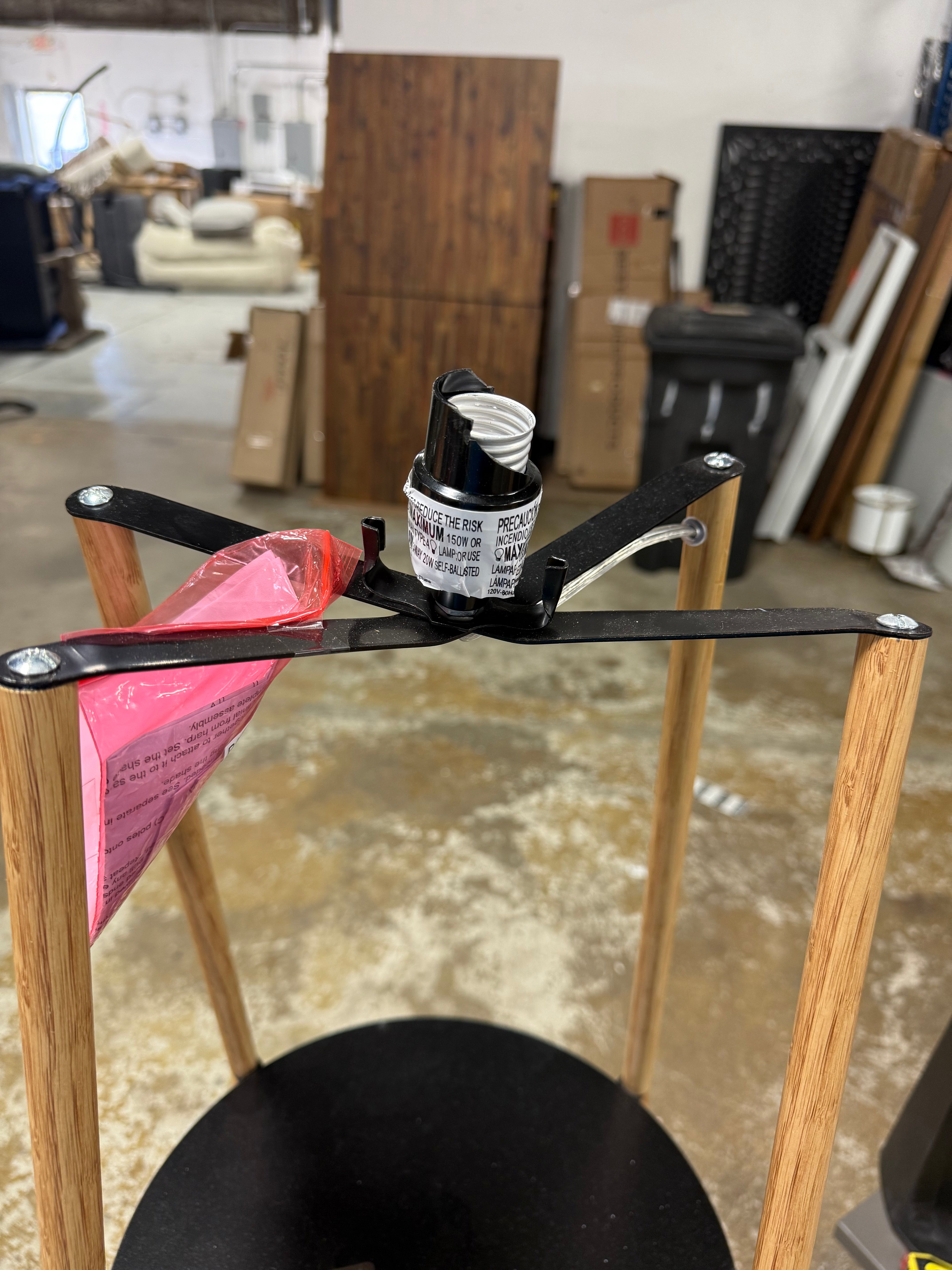 Shelf Floor Lamp Black/Natural - BASE ONLY