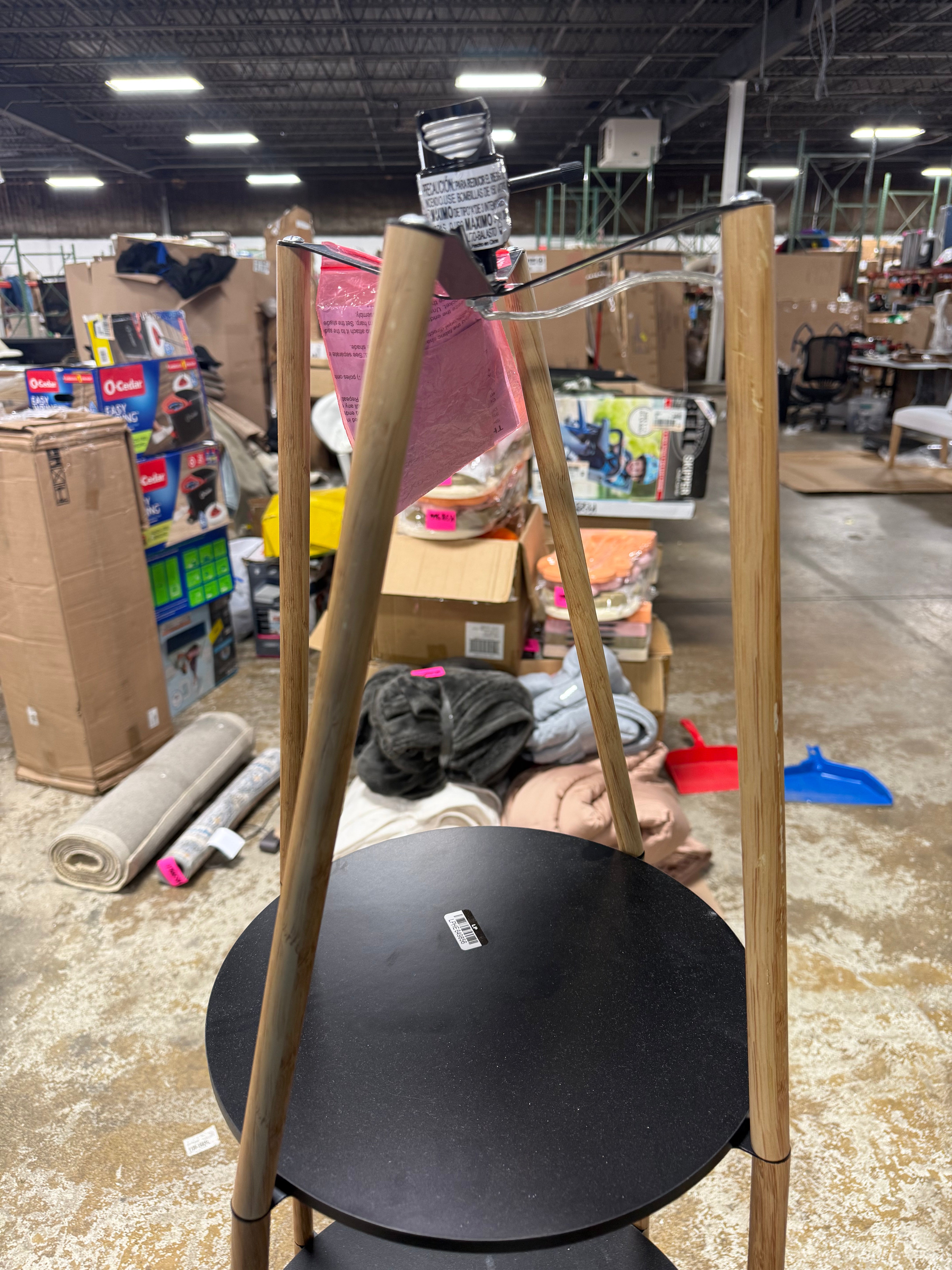 Shelf Floor Lamp Black/Natural - BASE ONLY