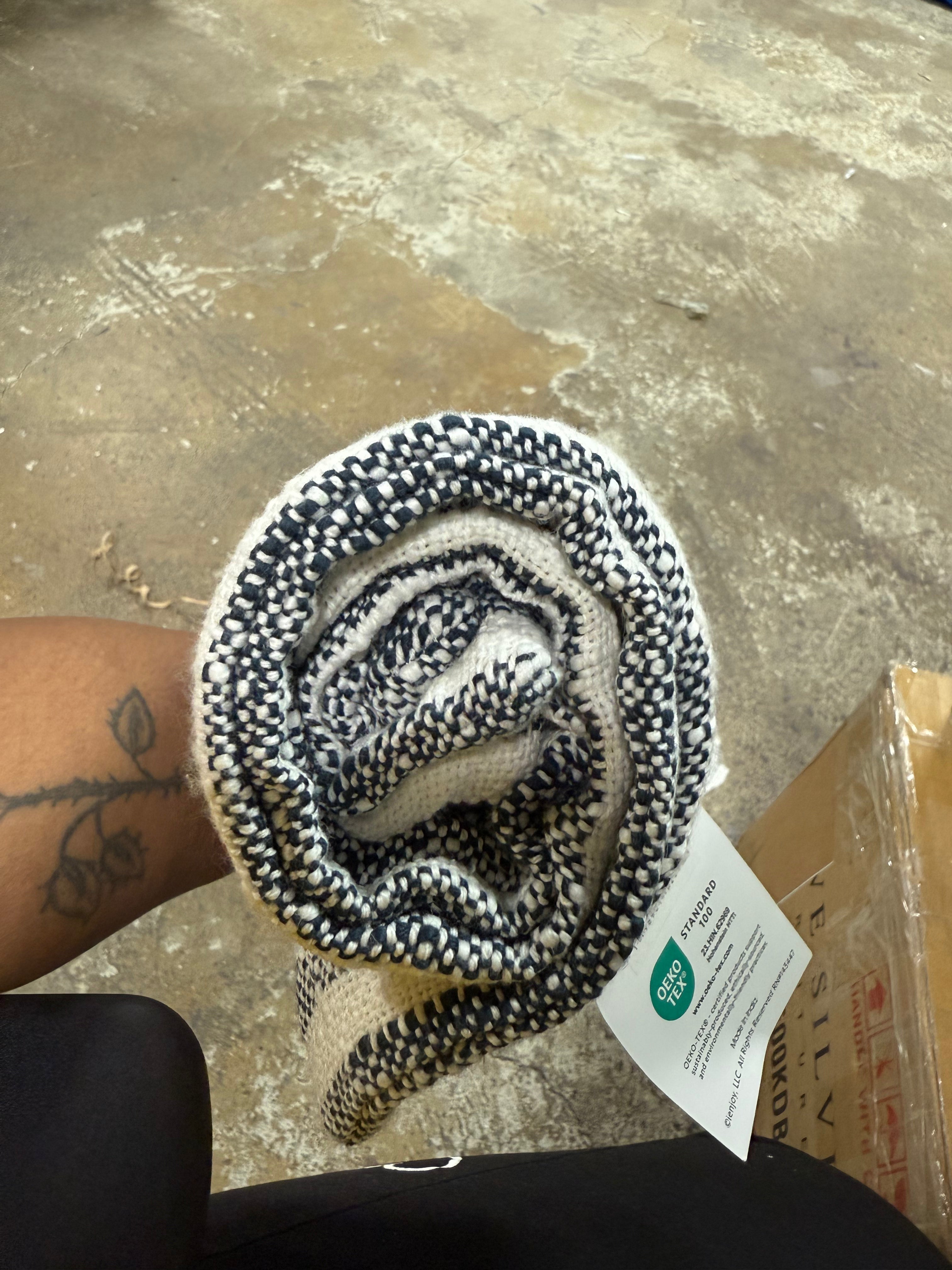 Whitewashed and Distressed Cotton Decor Throw Pillow