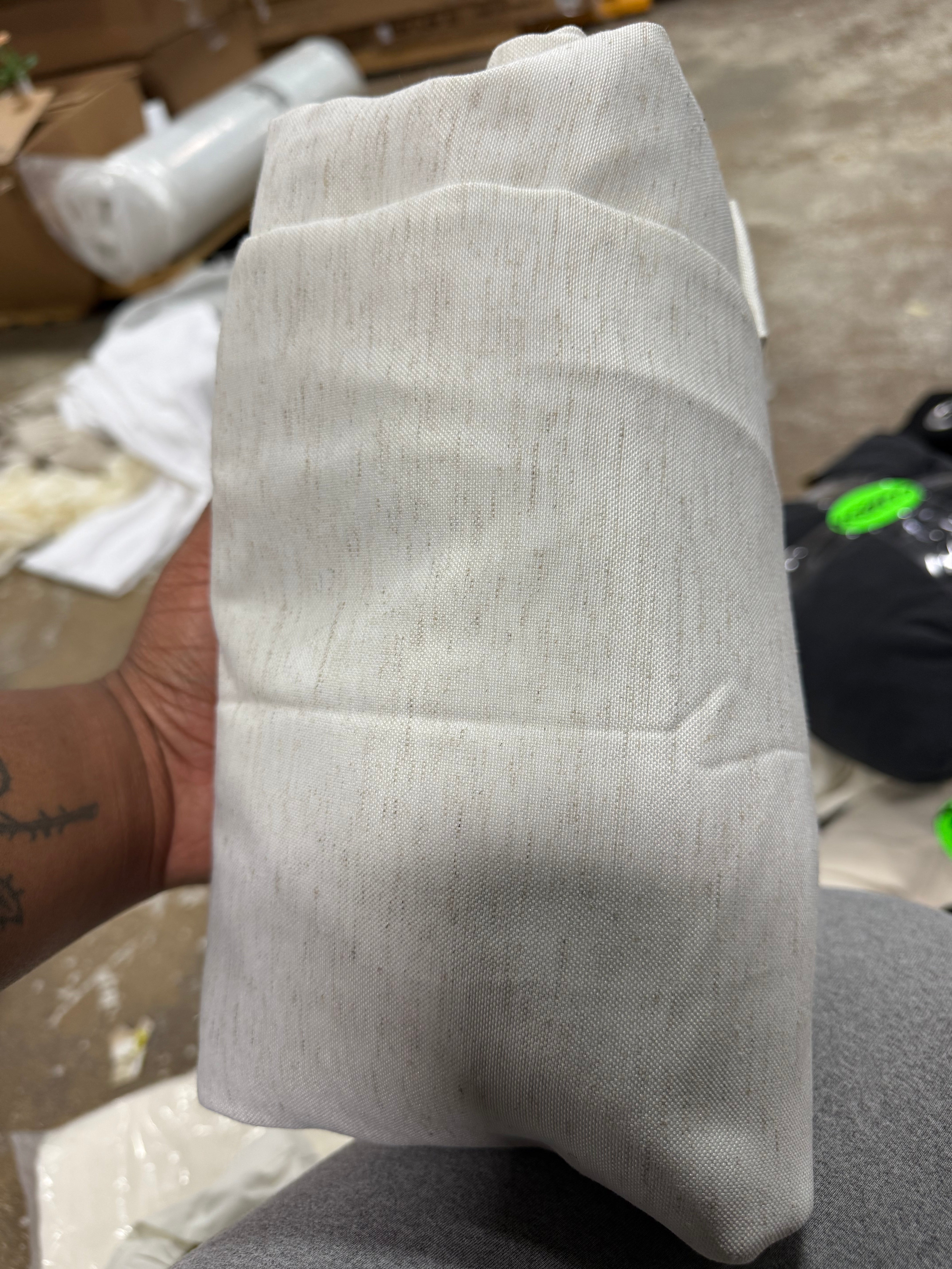 Neutral Linen Back Tab Room Darkening Curtain