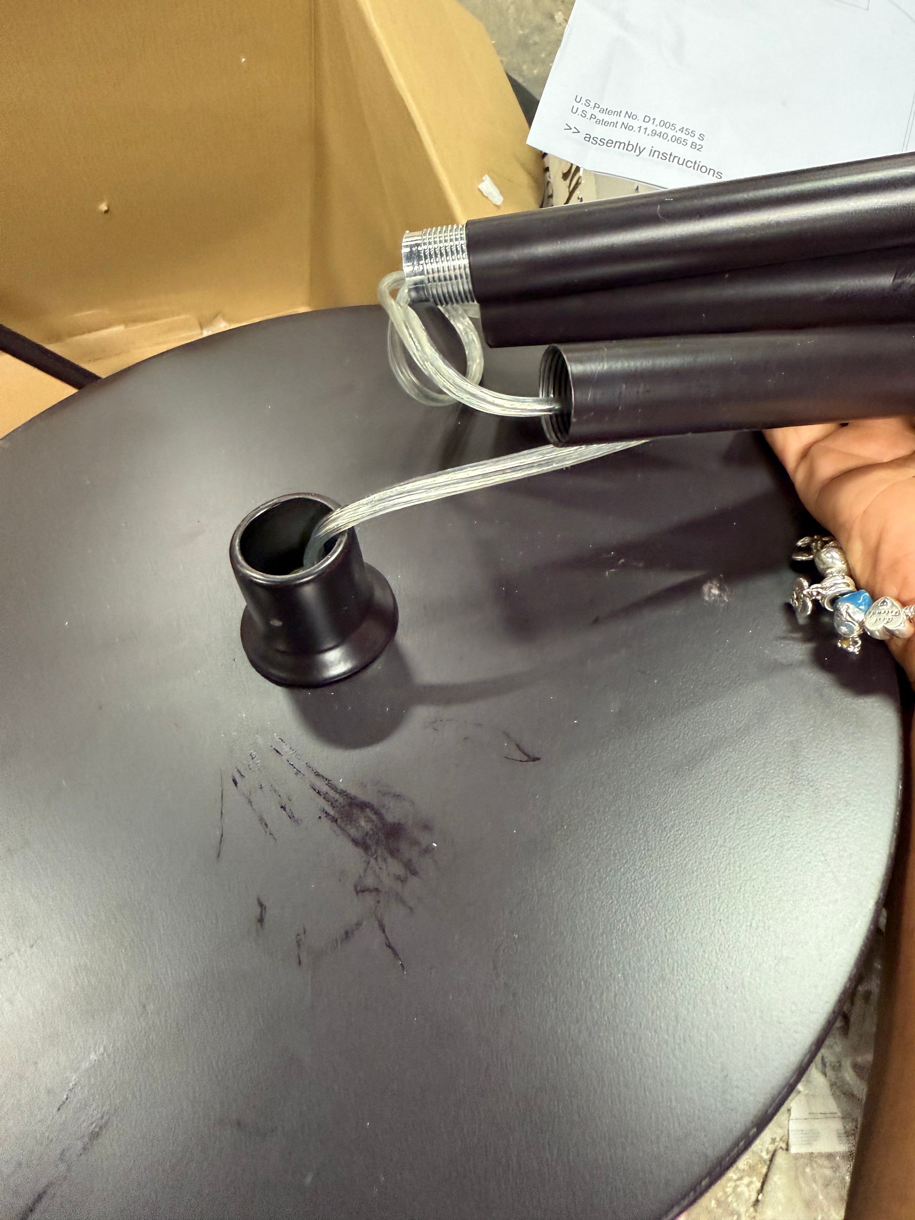 Cantilever Drop Pendant Swing Arm Floor Lamp Brown