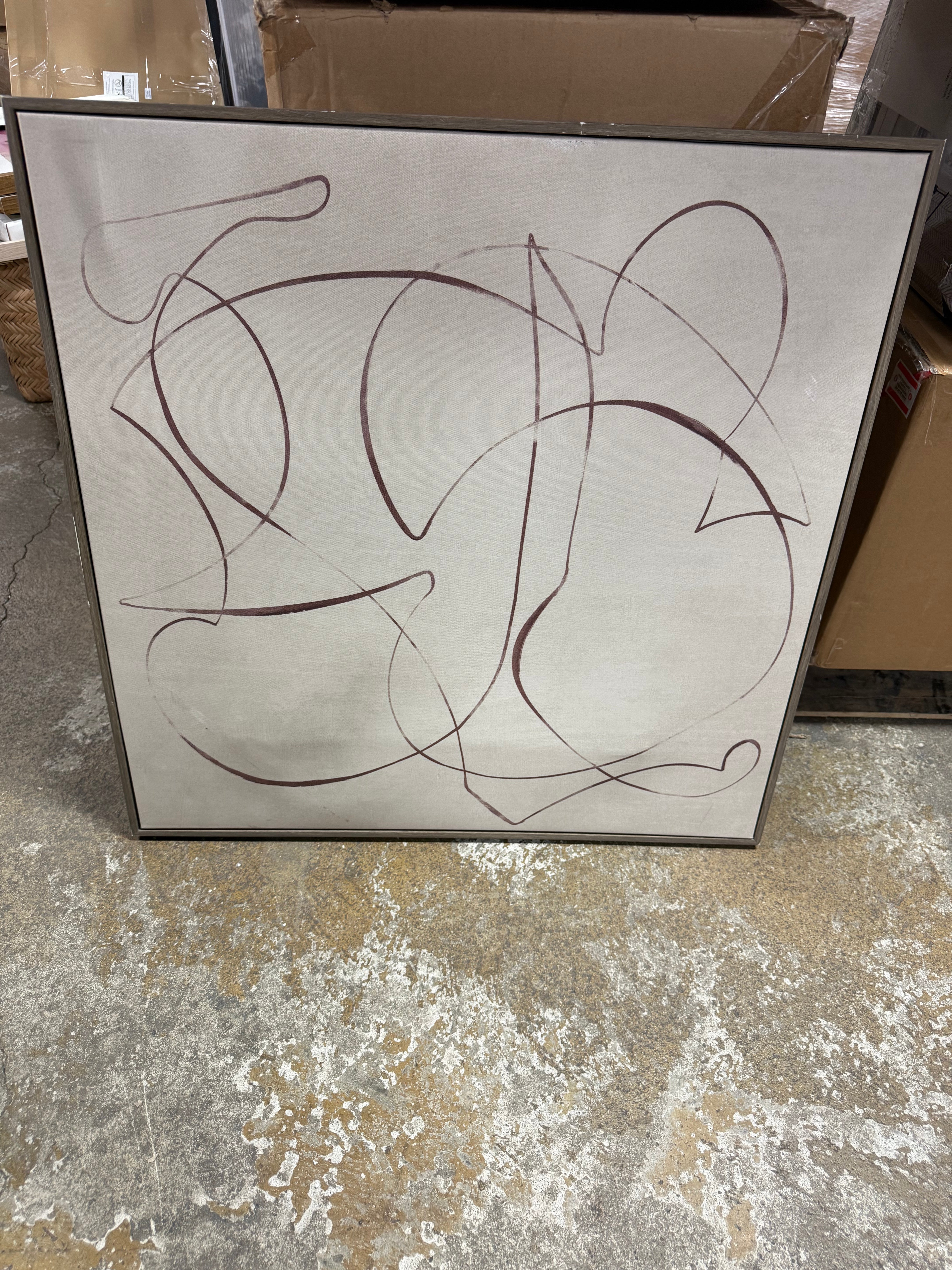 Line Abstract Framed Canvas Wall Art