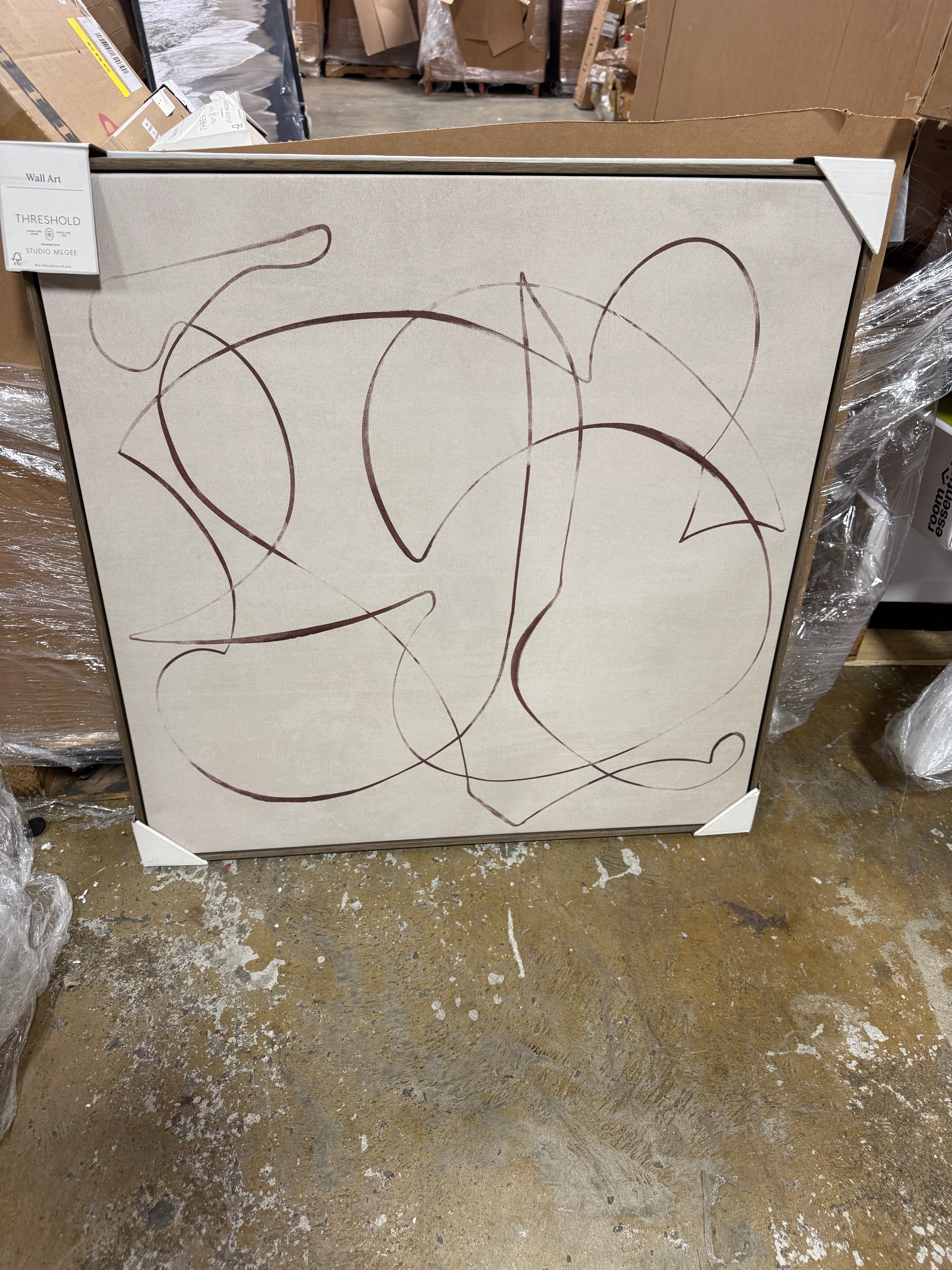 Line Abstract Framed Canvas Wall Art