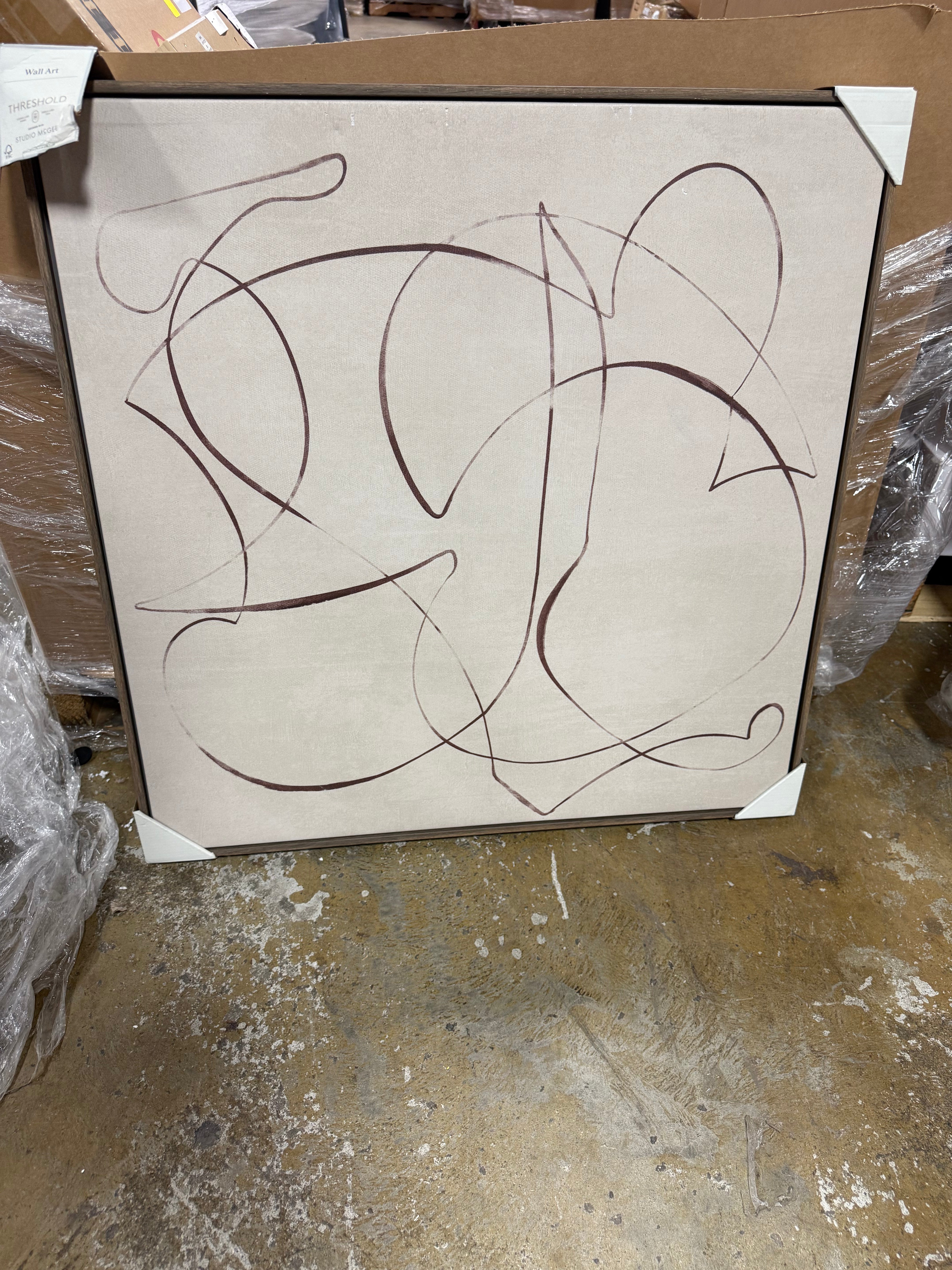 Line Abstract Framed Canvas Wall Art