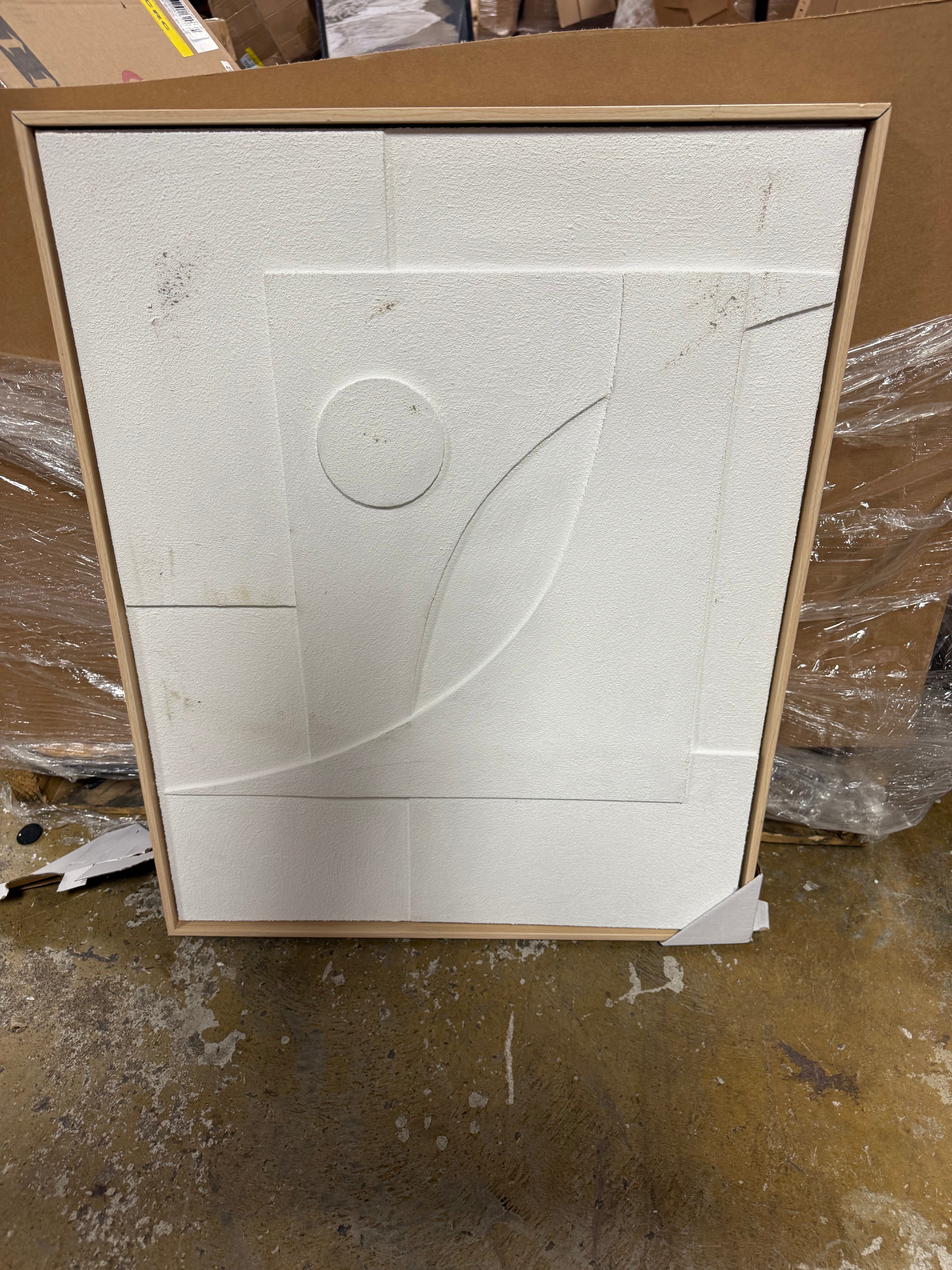 Dimensional II 3D Framed Wall Sculpture with Sand texture